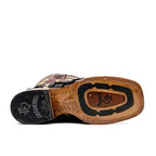 Butch Pirarucu Fish Boots - Camel Black - Square Toe - Gomez Western Wear
