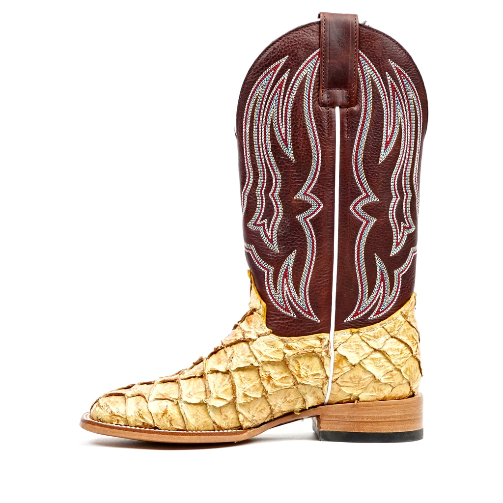 Butch Pirarucu Fish Boots - Buttercup - Square Toe - Gomez Western Wear