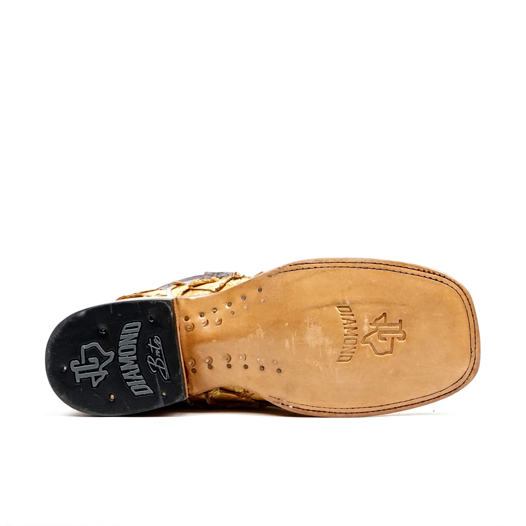 Butch Pirarucu Fish Boots - Buttercup - Square Toe - Gomez Western Wear
