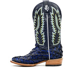 Butch Pirarucu Fish Boots - Navy Blue - Square Toe - Gomez Western Wear