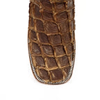 Connor Pirarucu Fish Boots - Orix Choco - Square Toe (PZ60) - Gomez Western Wear