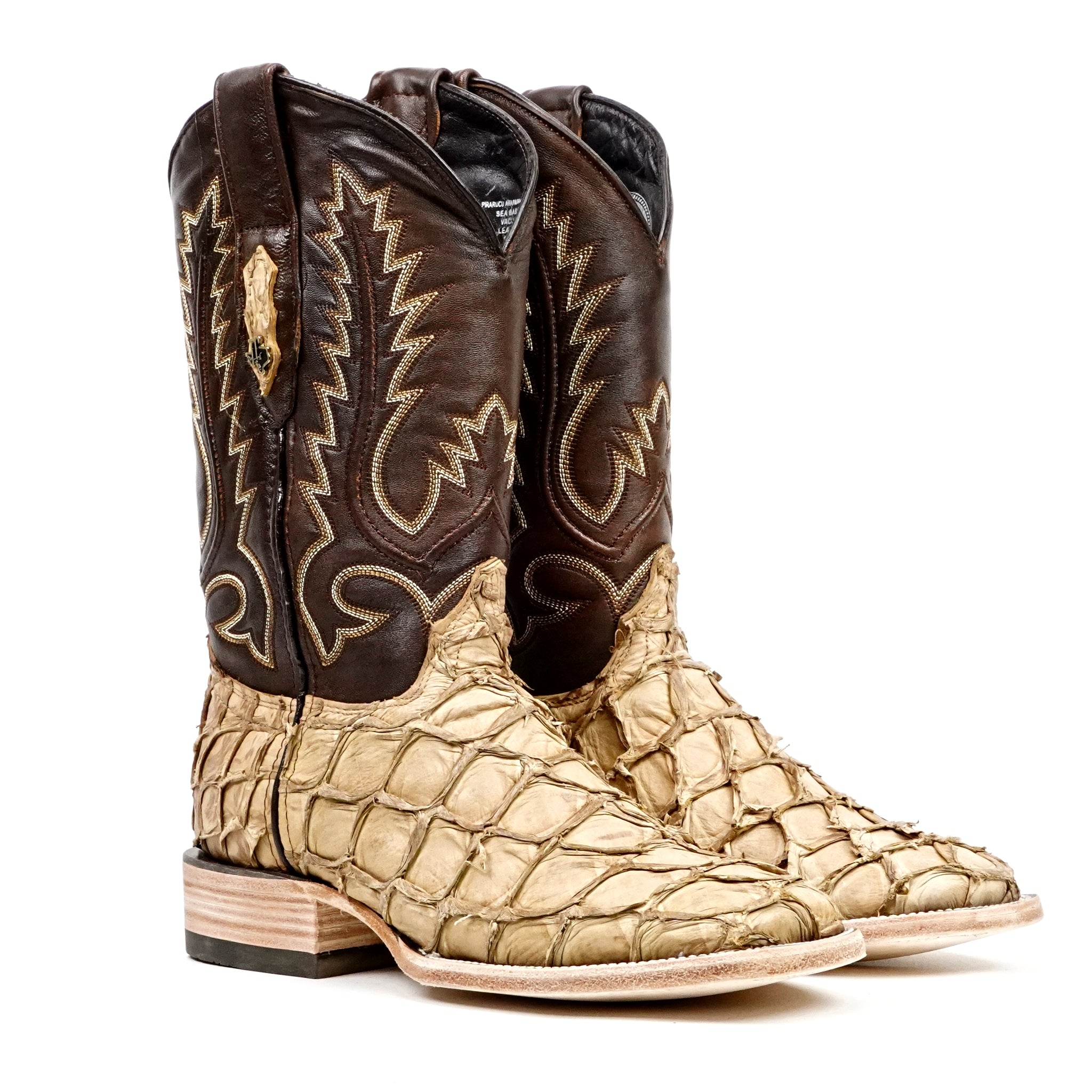 Connor Pirarucu Fish Boots - Matte Orix - Square Toe (PZ60) - Gomez Western Wear
