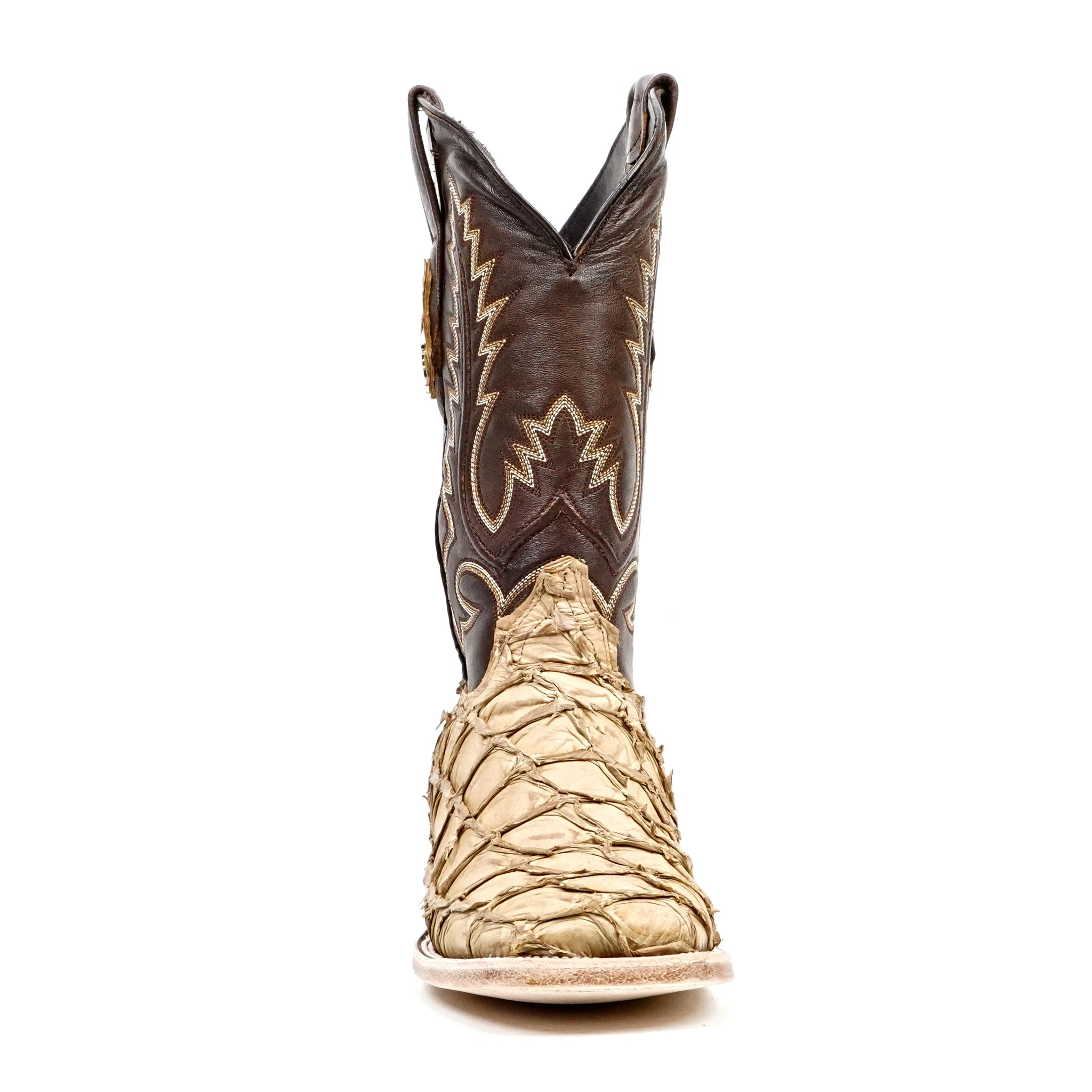 Connor Pirarucu Fish Boots - Matte Orix - Square Toe (PZ60) - Gomez Western Wear