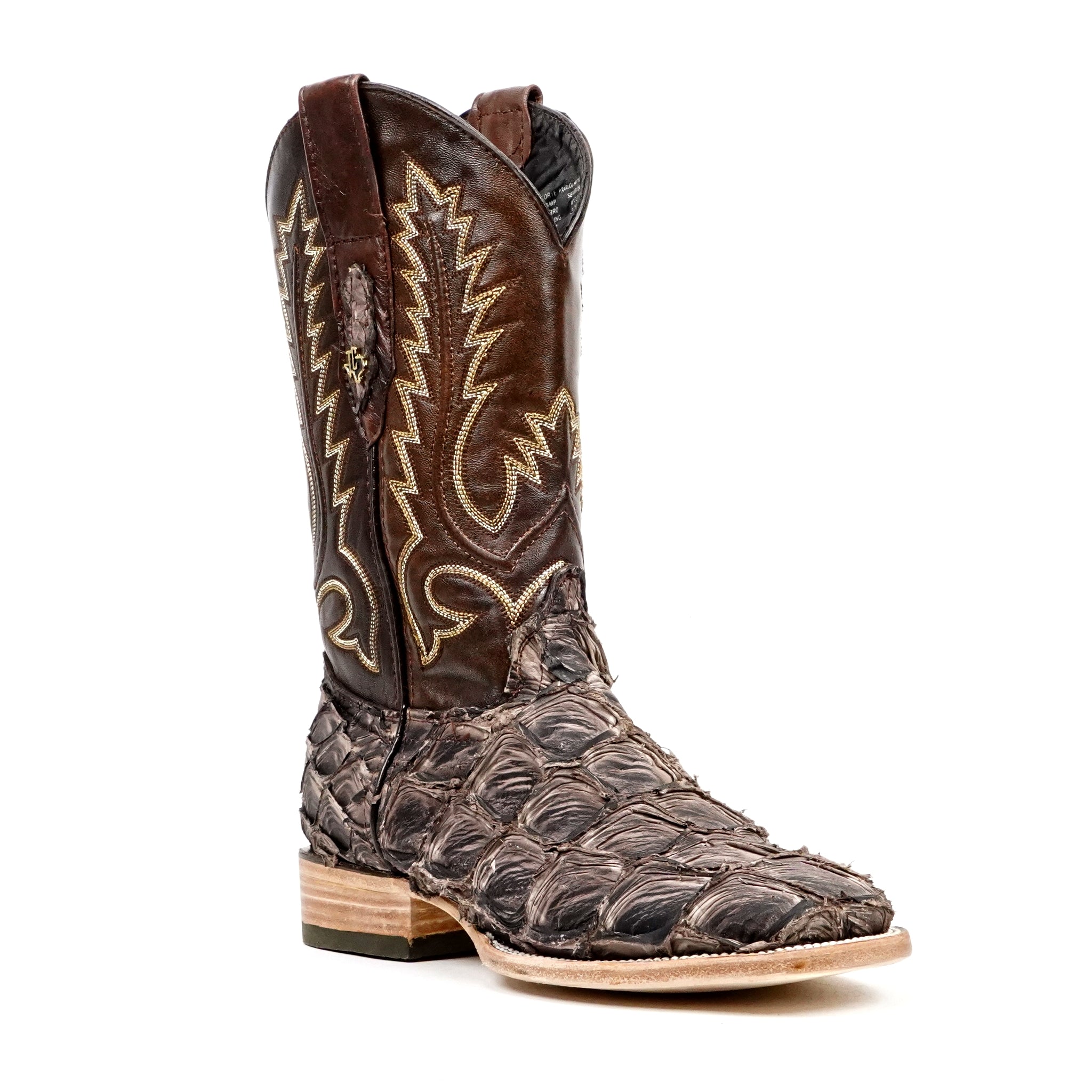 Connor Pirarucu Fish Boots - Matte White - Square Toe (PZ60) - Gomez Western Wear