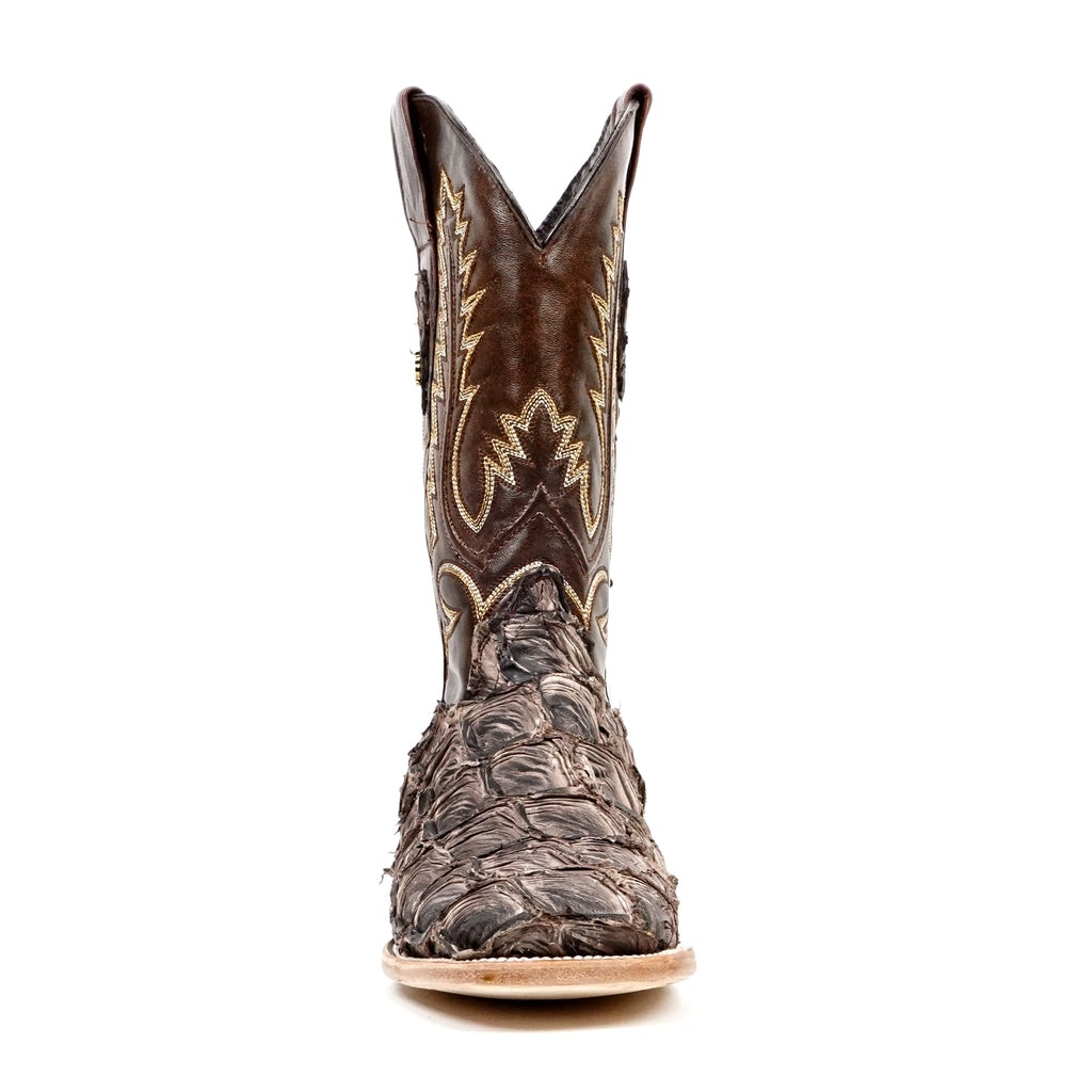 Connor Pirarucu Fish Boots - Matte White - Square Toe (PZ60) - Gomez Western Wear