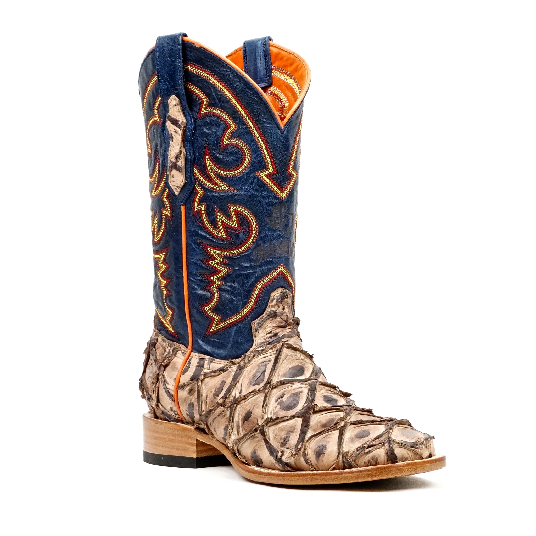 Butch Pirarucu Fish Boots - Matte Sand - Square Toe - Gomez Western Wear