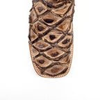 Butch Pirarucu Fish Boots - Matte Sand - Square Toe - Gomez Western Wear