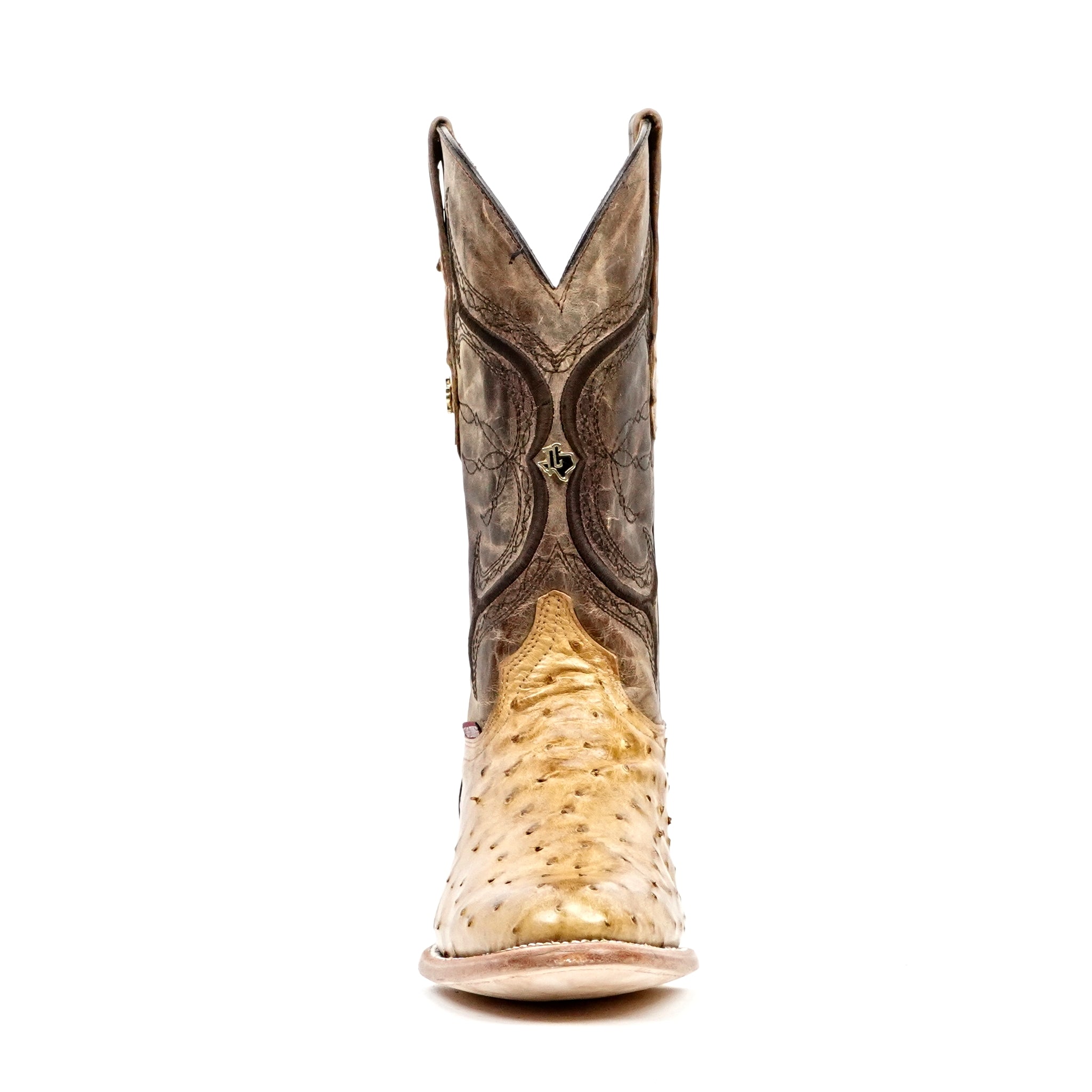 Austin Ostrich Boots - Antique - Roper Toe (AV201)