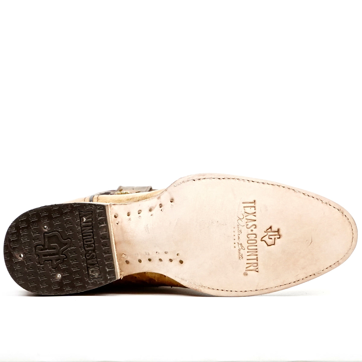 Austin Ostrich Boots - Antiguo - Punta Roper (AV201)
