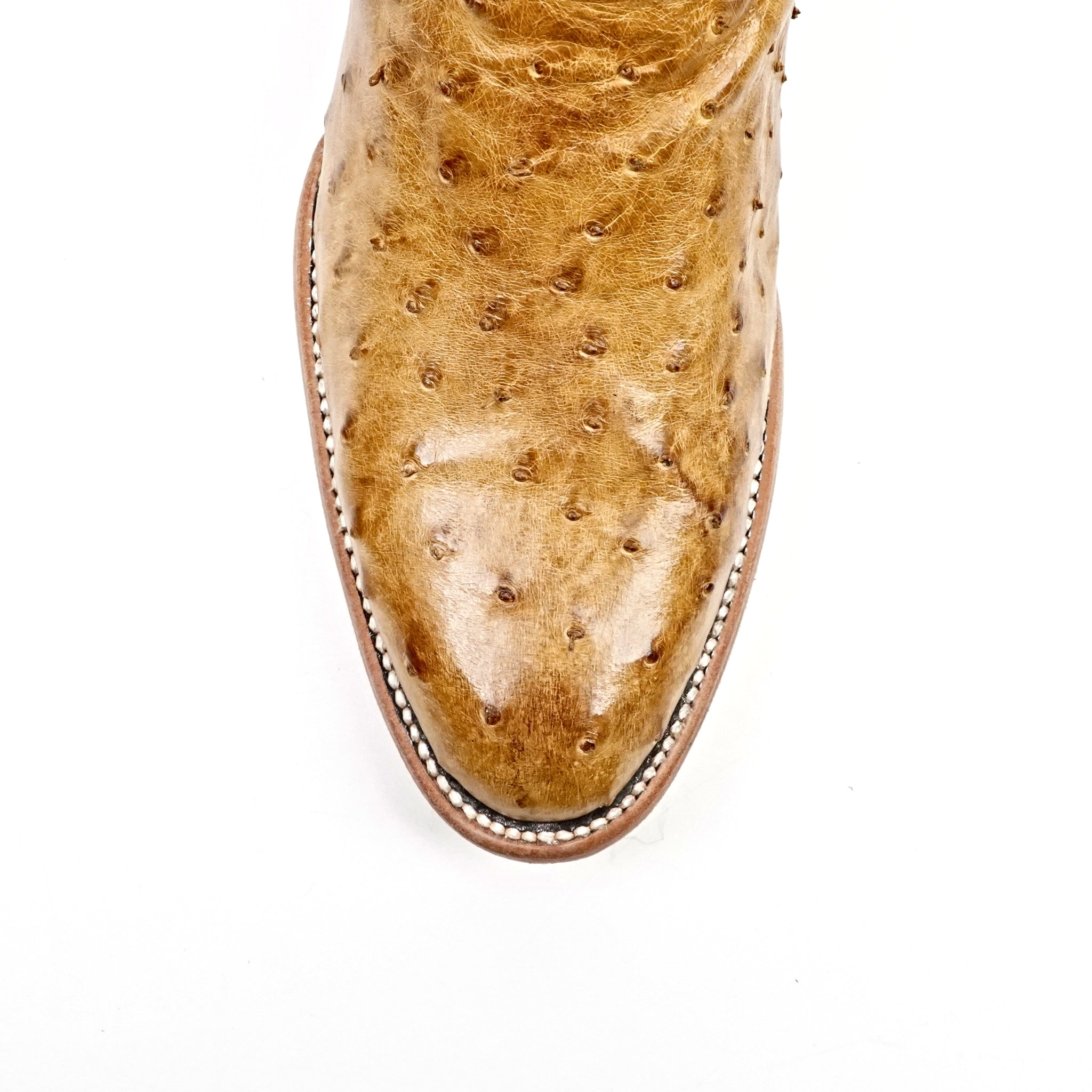 Austin Ostrich Boots - Antique - Roper Toe (AV201)