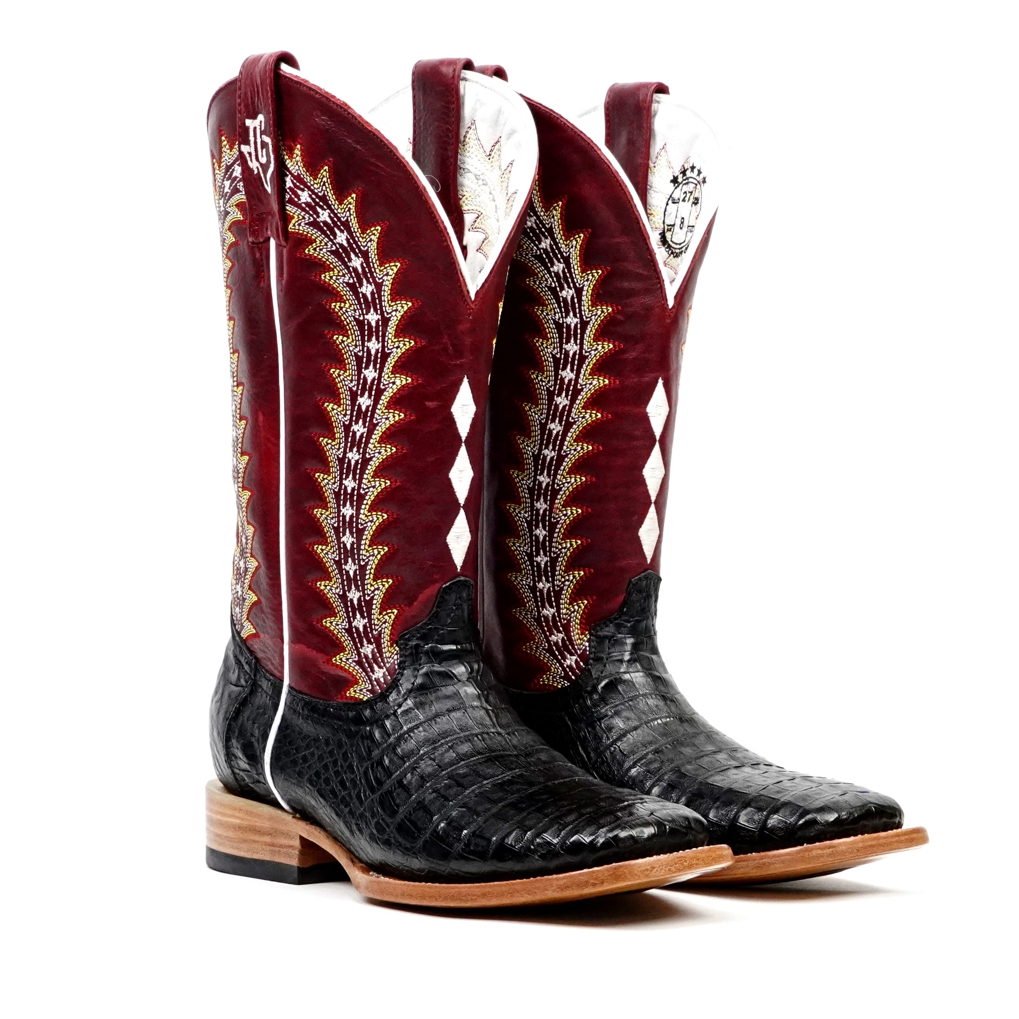 Ranger Caiman Full Belly Boots - Black - Square Toe