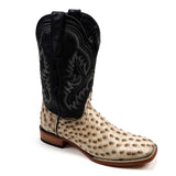 Ostrich Bone - Embossed Leather - Square Toe (E424)