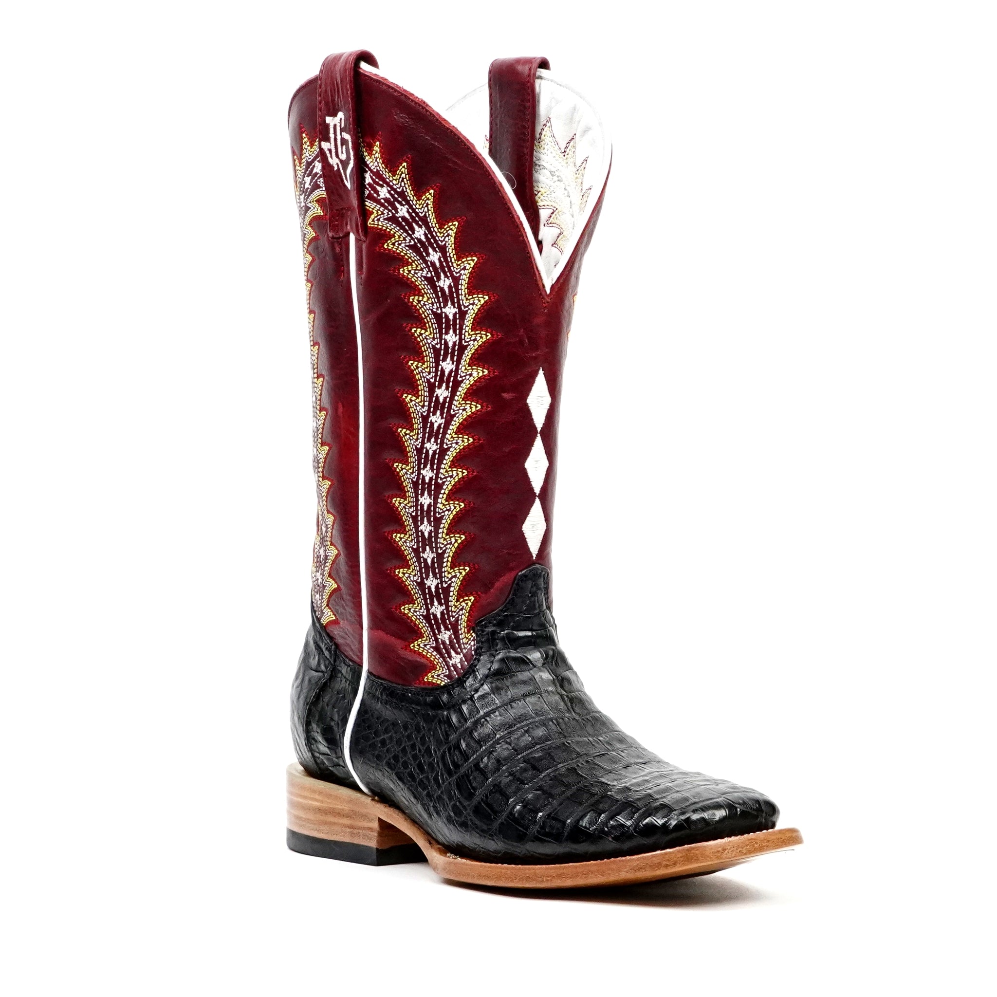 Ranger Caiman Full Belly Boots - Black - Square Toe