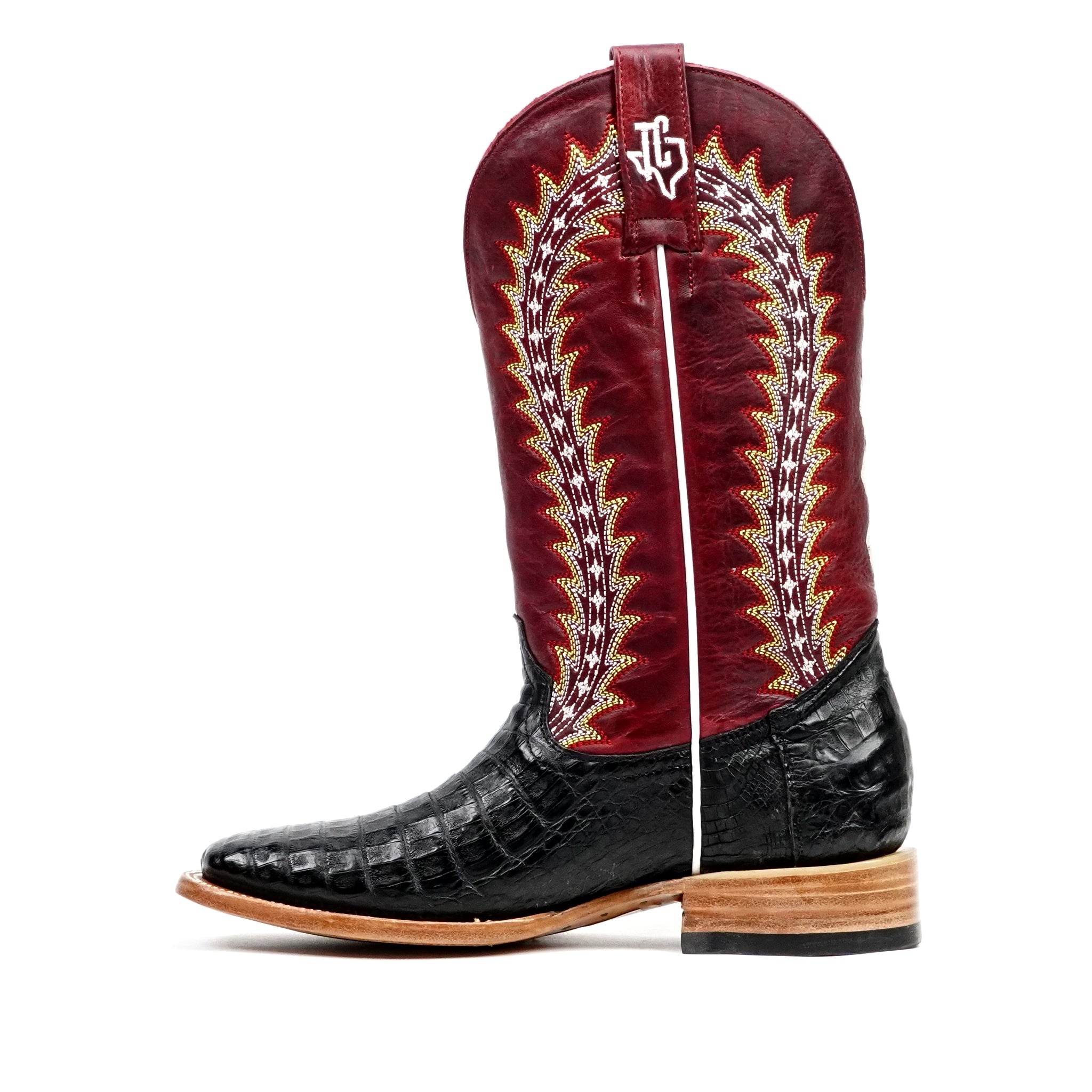 Ranger Caiman Full Belly Boots - Black - Square Toe