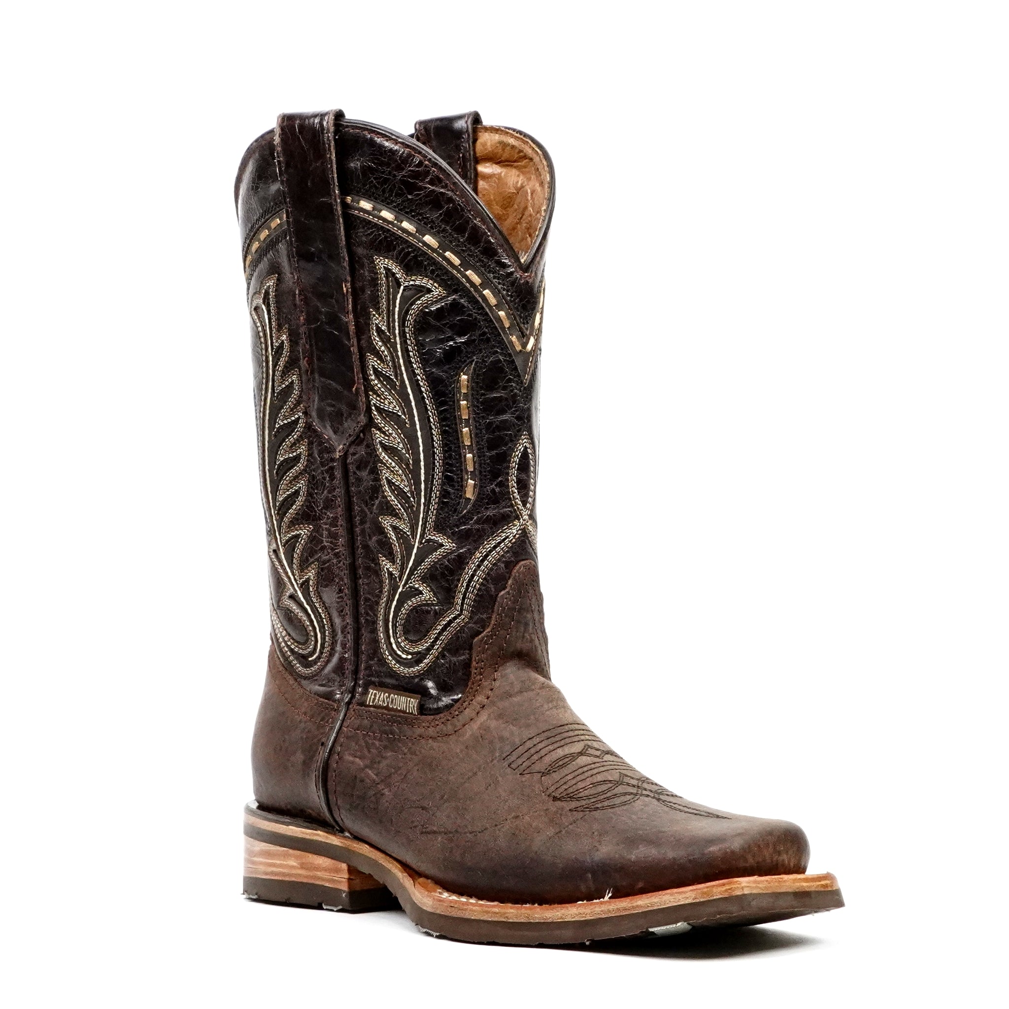 Cheyenne Chocolate Cowboy Boots - Slip-Resistant Sole - Rodeo Toe (E28)