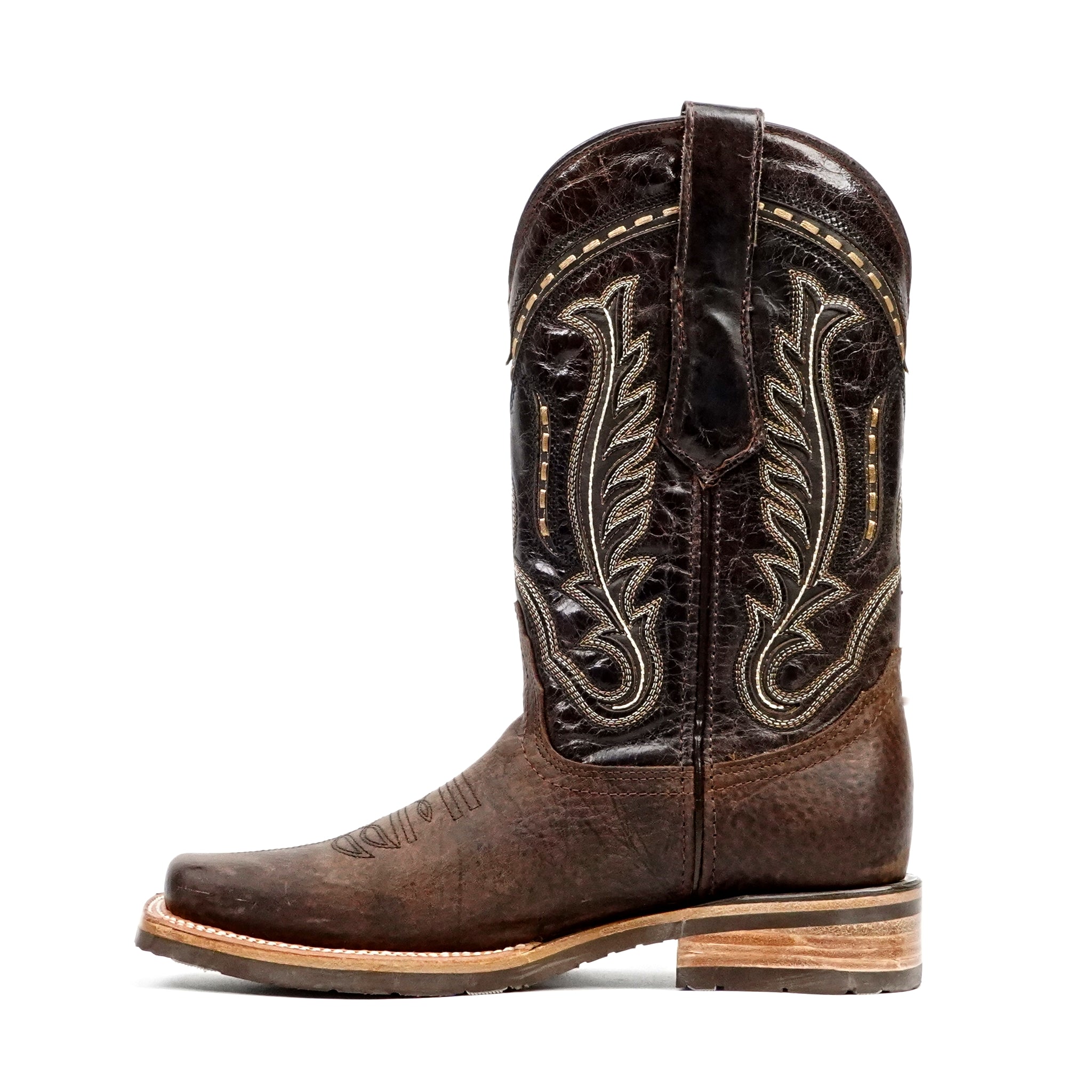Cheyenne Chocolate Cowboy Boots - Slip-Resistant Sole - Rodeo Toe (E28)