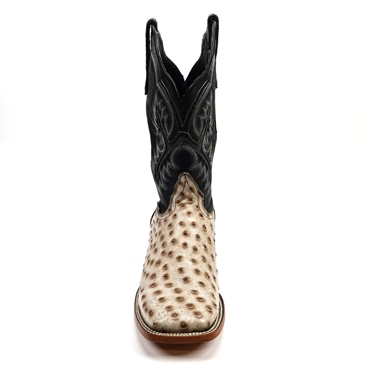 Ostrich Bone - Embossed Leather - Square Toe (E424)