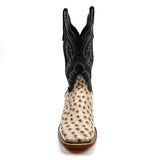 Ostrich Bone - Embossed Leather - Square Toe (E424)