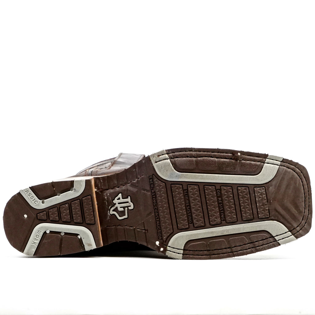 Cheyenne Chocolate Cowboy Boots - Slip-Resistant Sole - Rodeo Toe (E28)