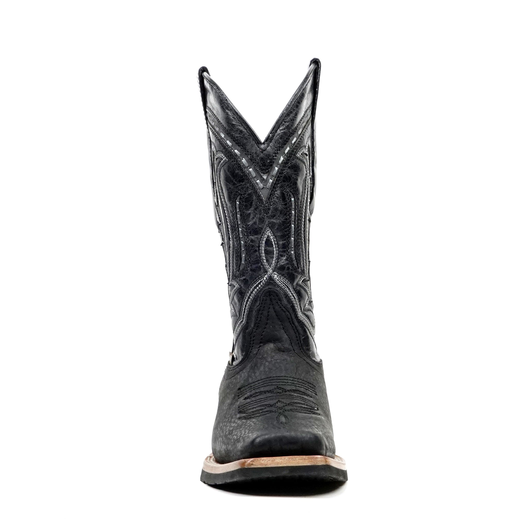 Cheyenne Black Cowboy Boots - Slip-Resistant Sole - Rodeo Toe (E28)