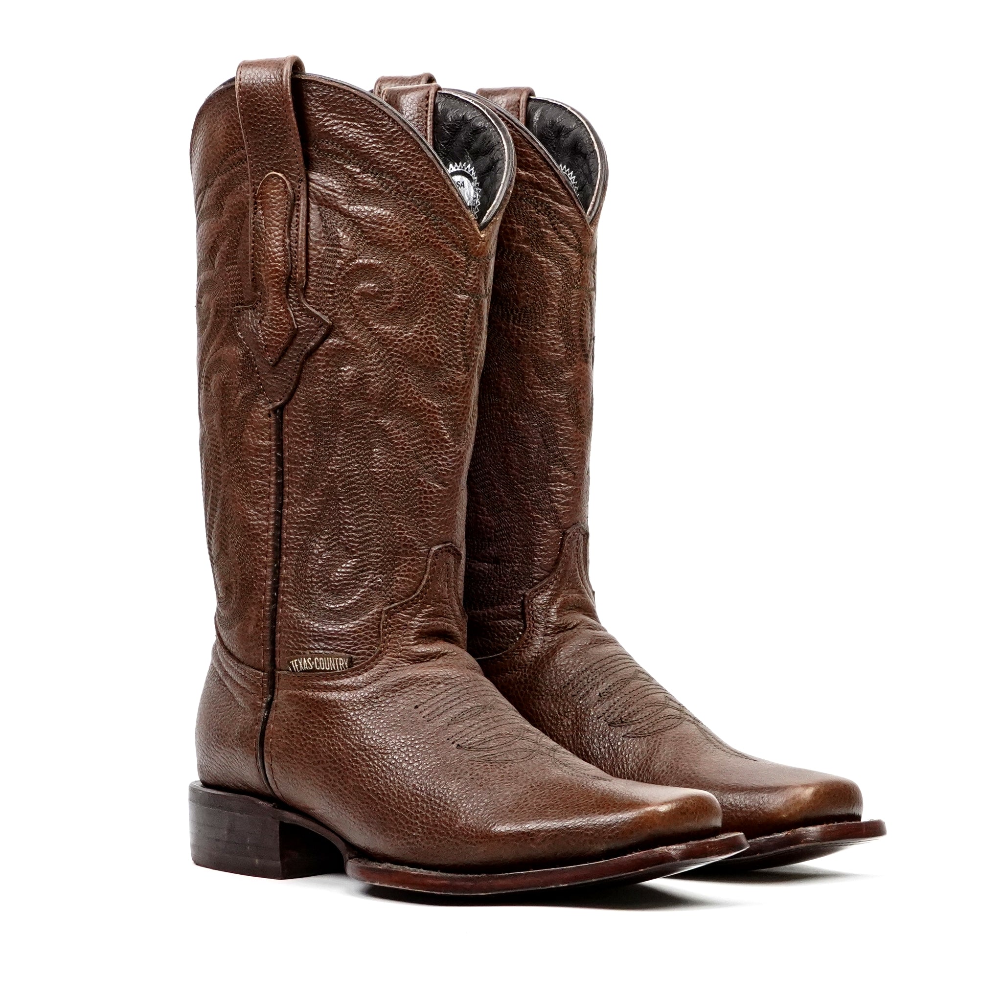 Grisly Brown Cowboy Boots - Rodeo Toe (E50)