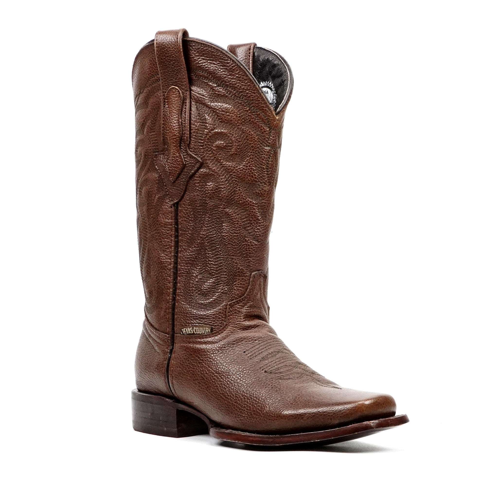 Grisly Brown Cowboy Boots - Rodeo Toe (E50)