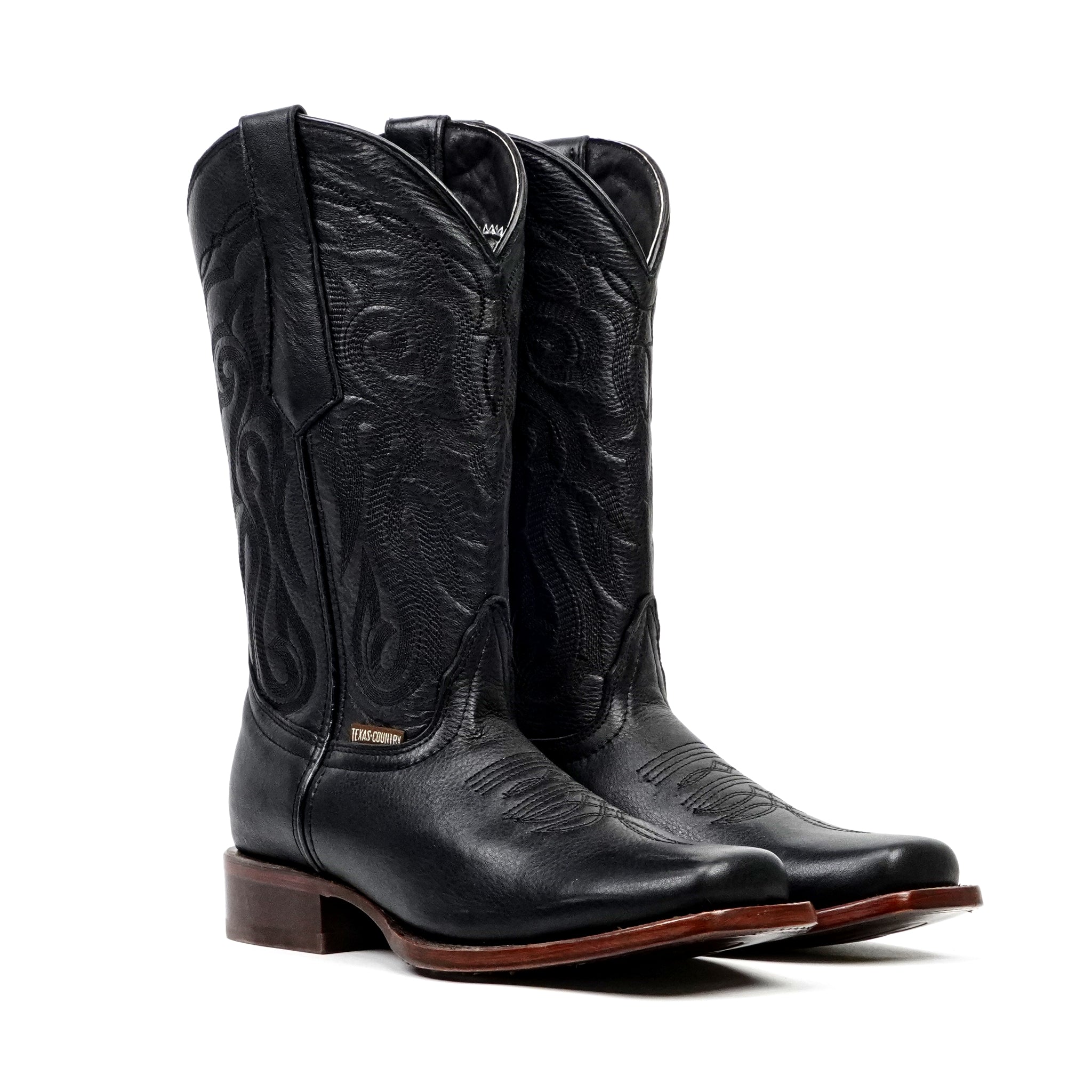 Grisly Cowboy Boots - Black - Rodeo Toe (E50)