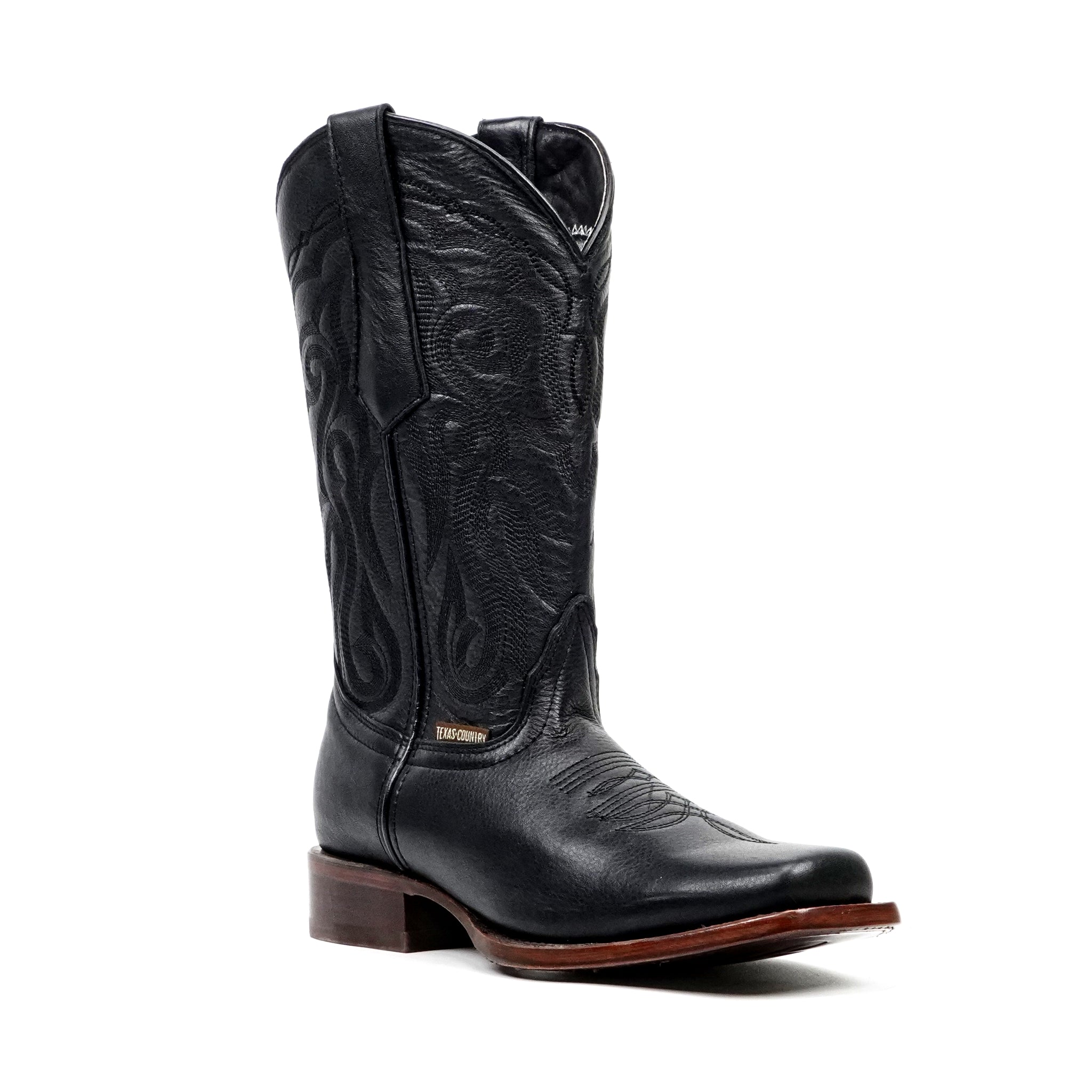 Grisly Cowboy Boots - Black - Rodeo Toe (E50)