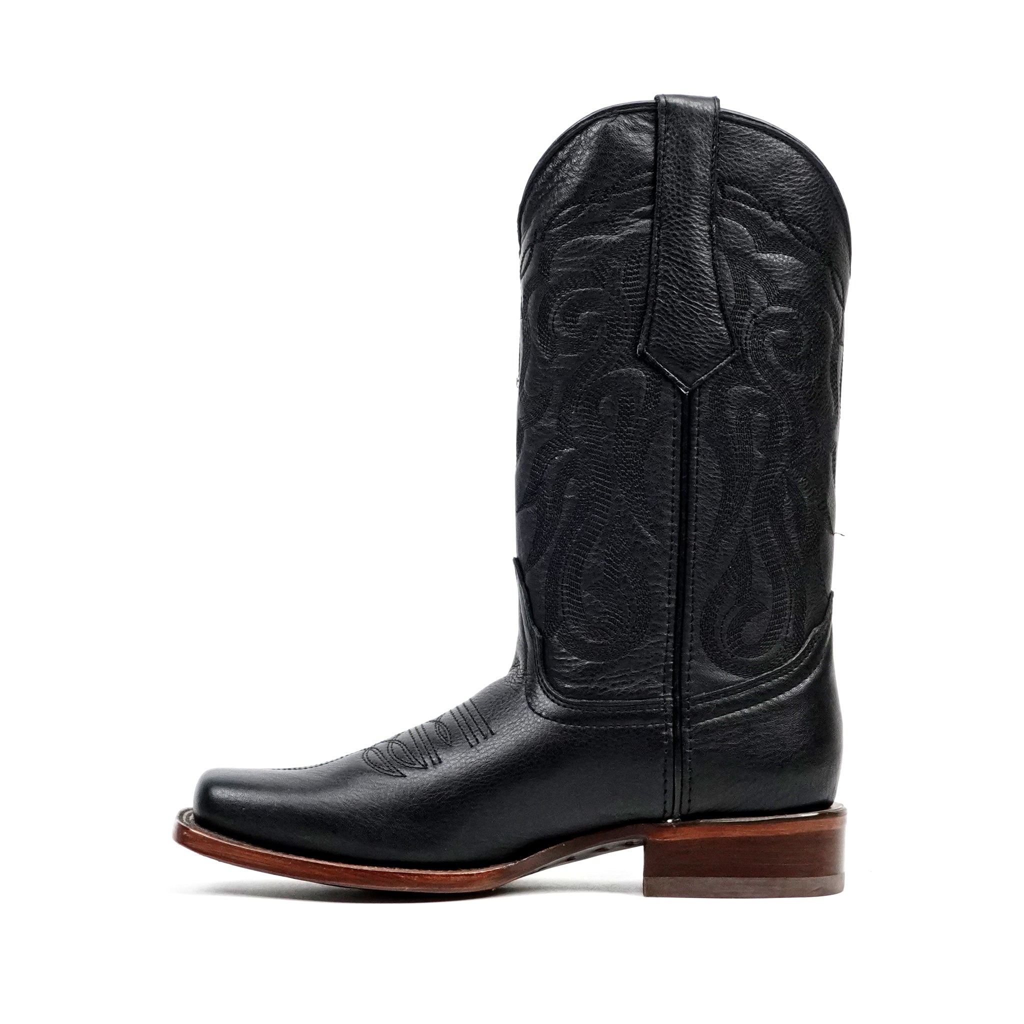 Grisly Cowboy Boots - Black - Rodeo Toe (E50)