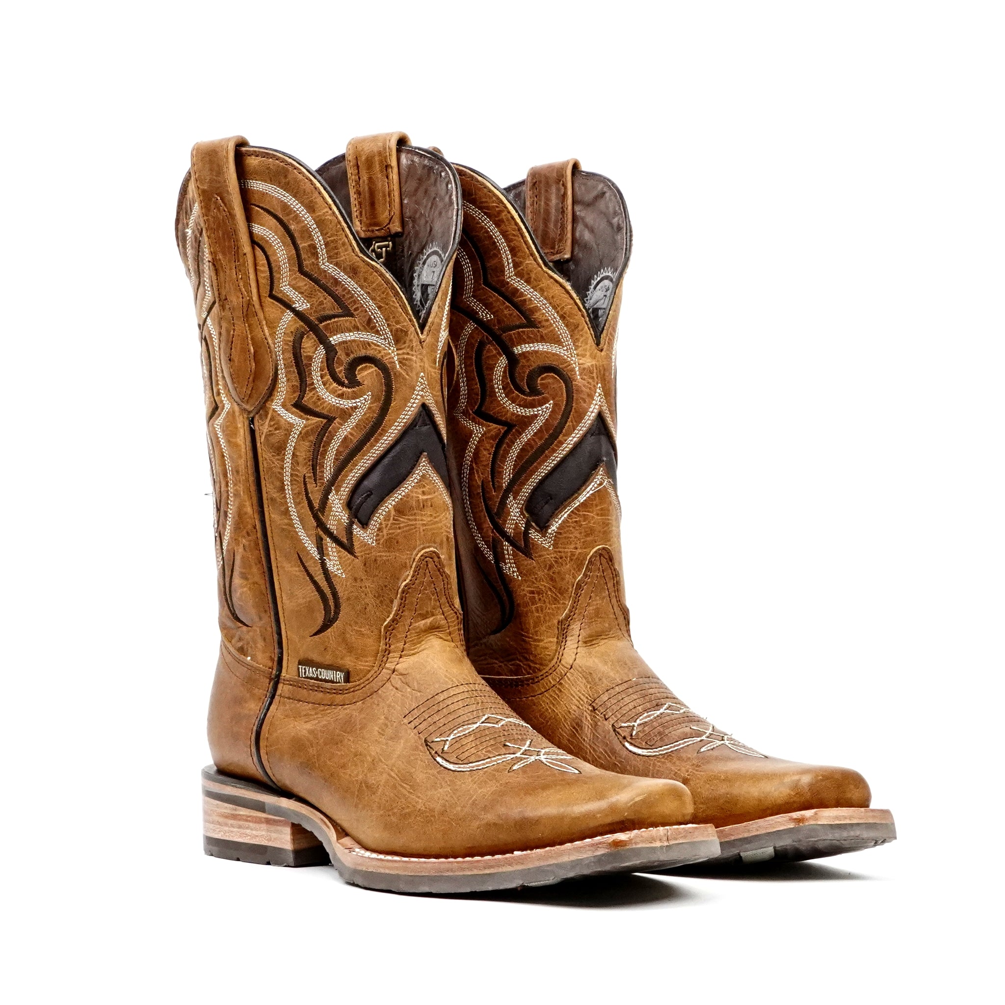 Wild Mustard Cowboy Boots - Slip-Resistant Sole - Rodeo Toe (E470)