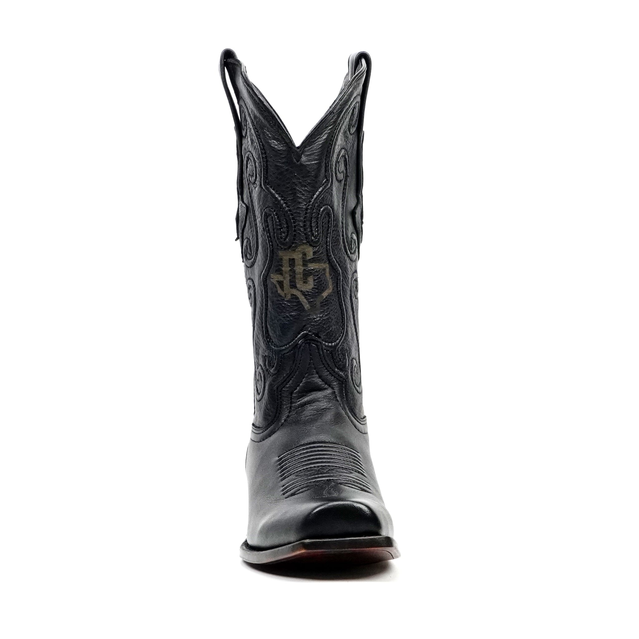 Grisly Cowboy Boots - Black - Narrow Square Toe (E484)