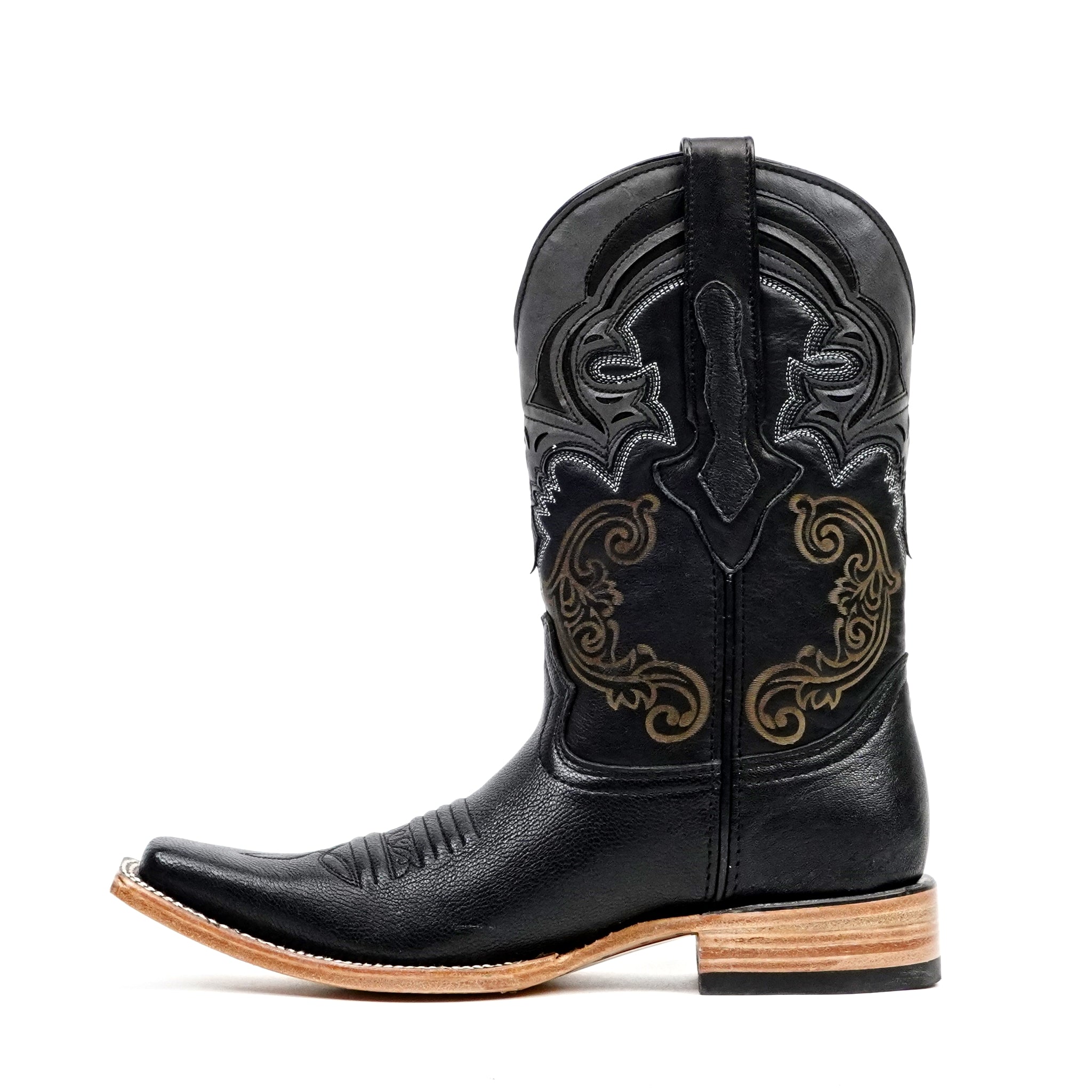Rush Black Cowboy Boots - Snip Toe (E905)