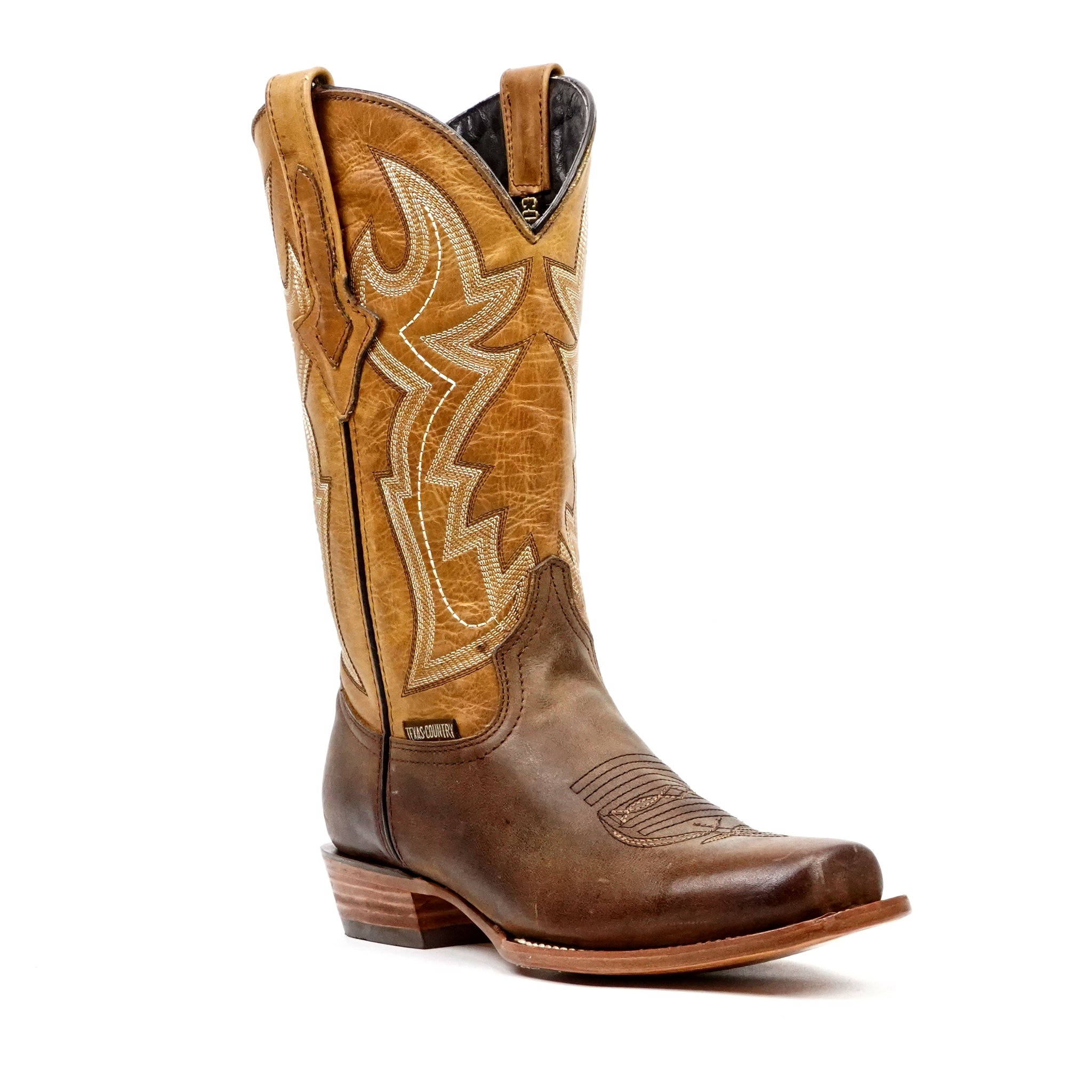 Azkar Tan Cowboy Boots - Narrow Square Toe (E906)