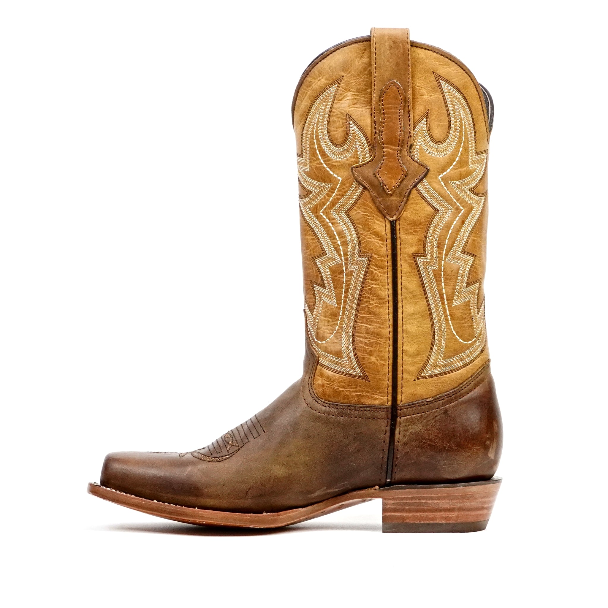 Azkar Tan Cowboy Boots - Narrow Square Toe (E906)