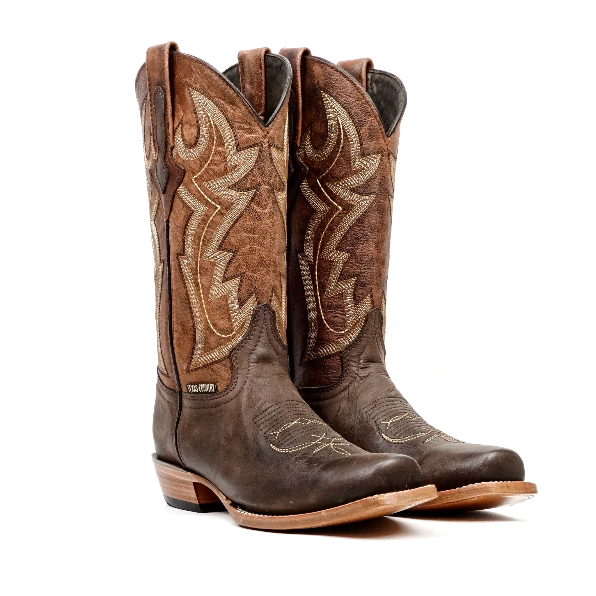 Fresno Chocolate Cowboy Boots - Narrow Square Toe (E906)