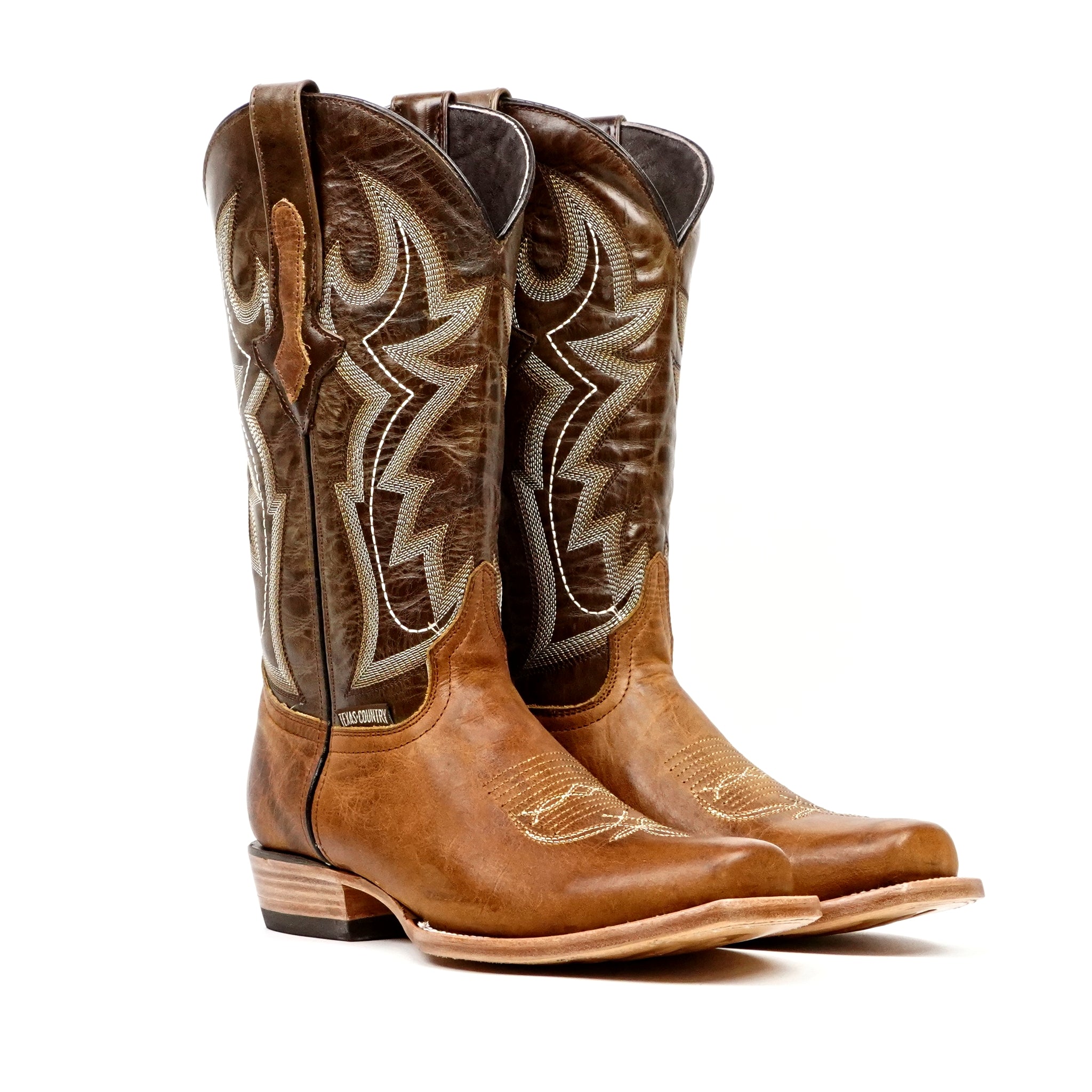 Fresno Tan Cowboy Boots - Narrow Square Toe (E906)