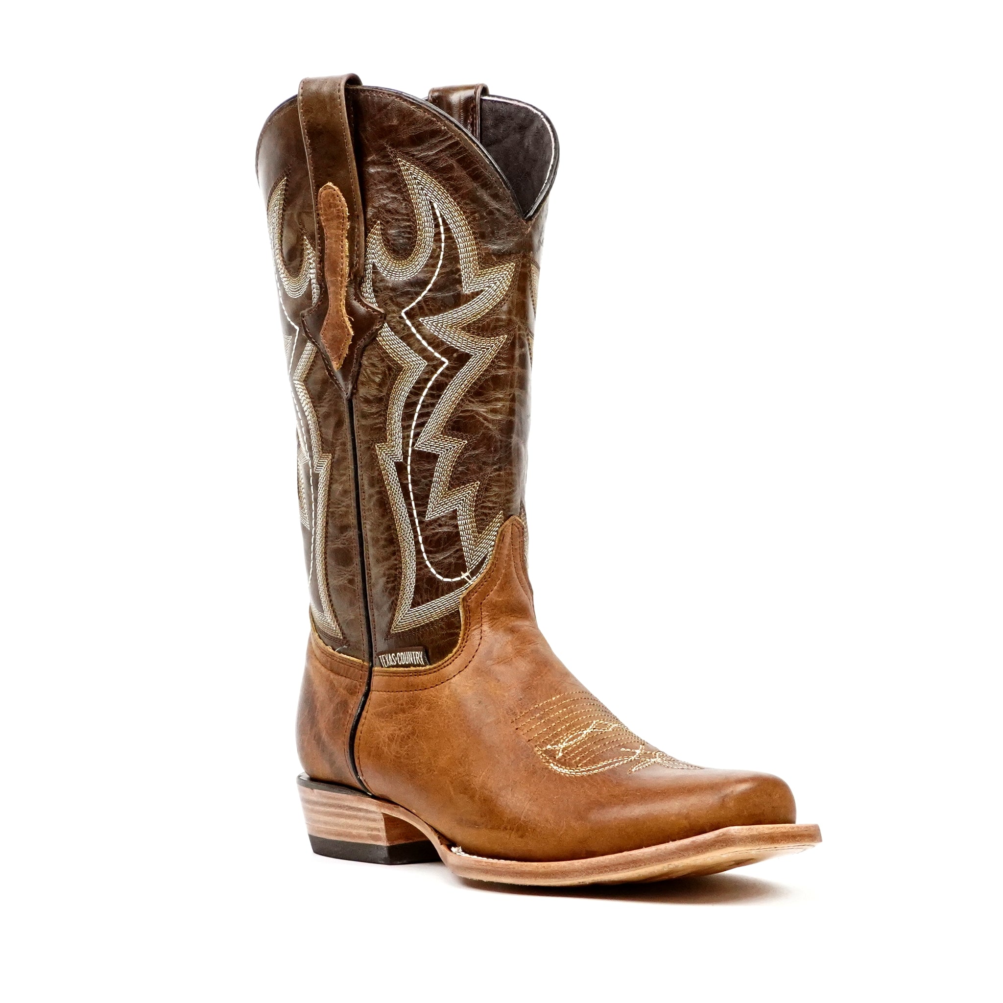 Fresno Tan Cowboy Boots - Narrow Square Toe (E906)