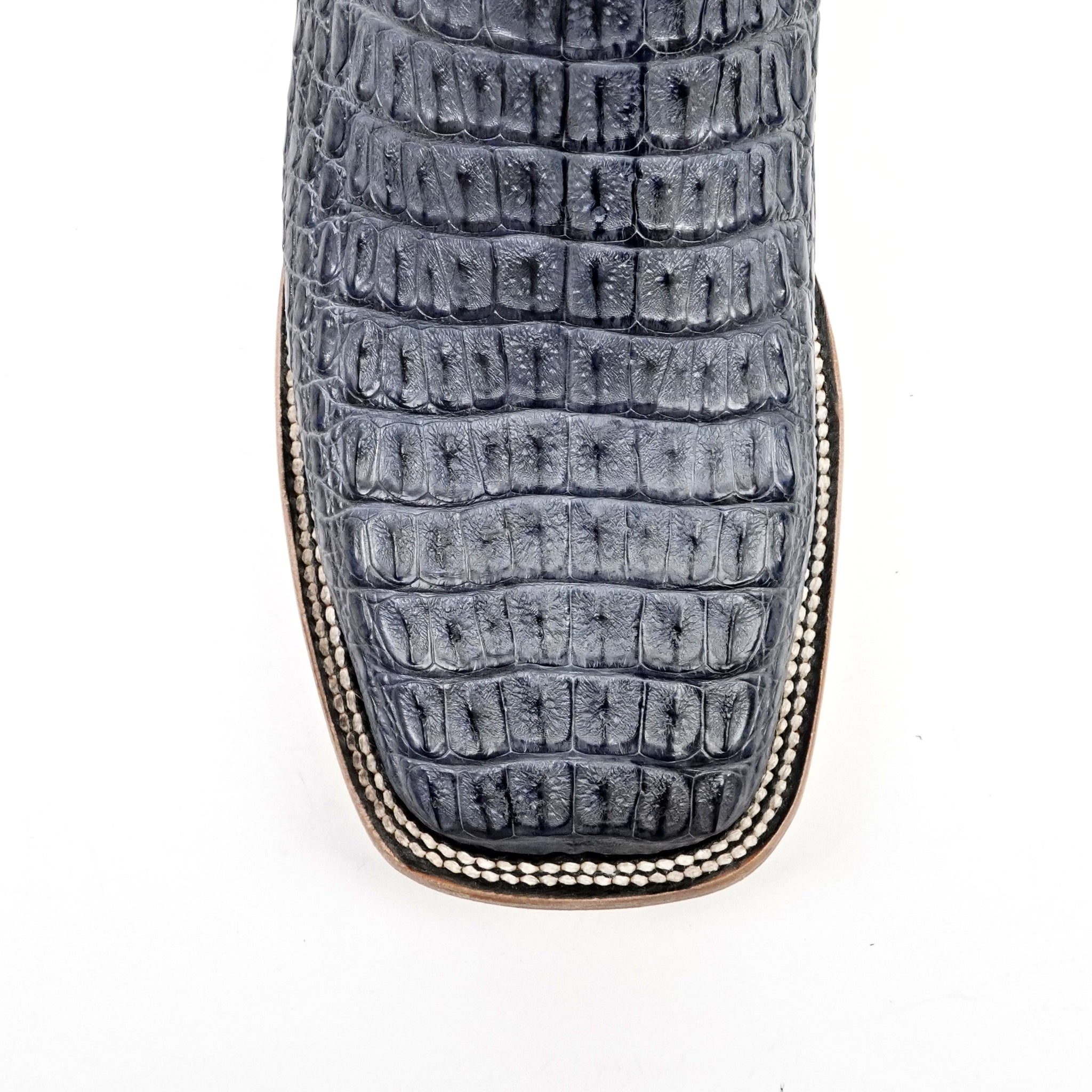 Rhodes Caiman Hornback Boots - Denim Blue- Square Toe (LM10)