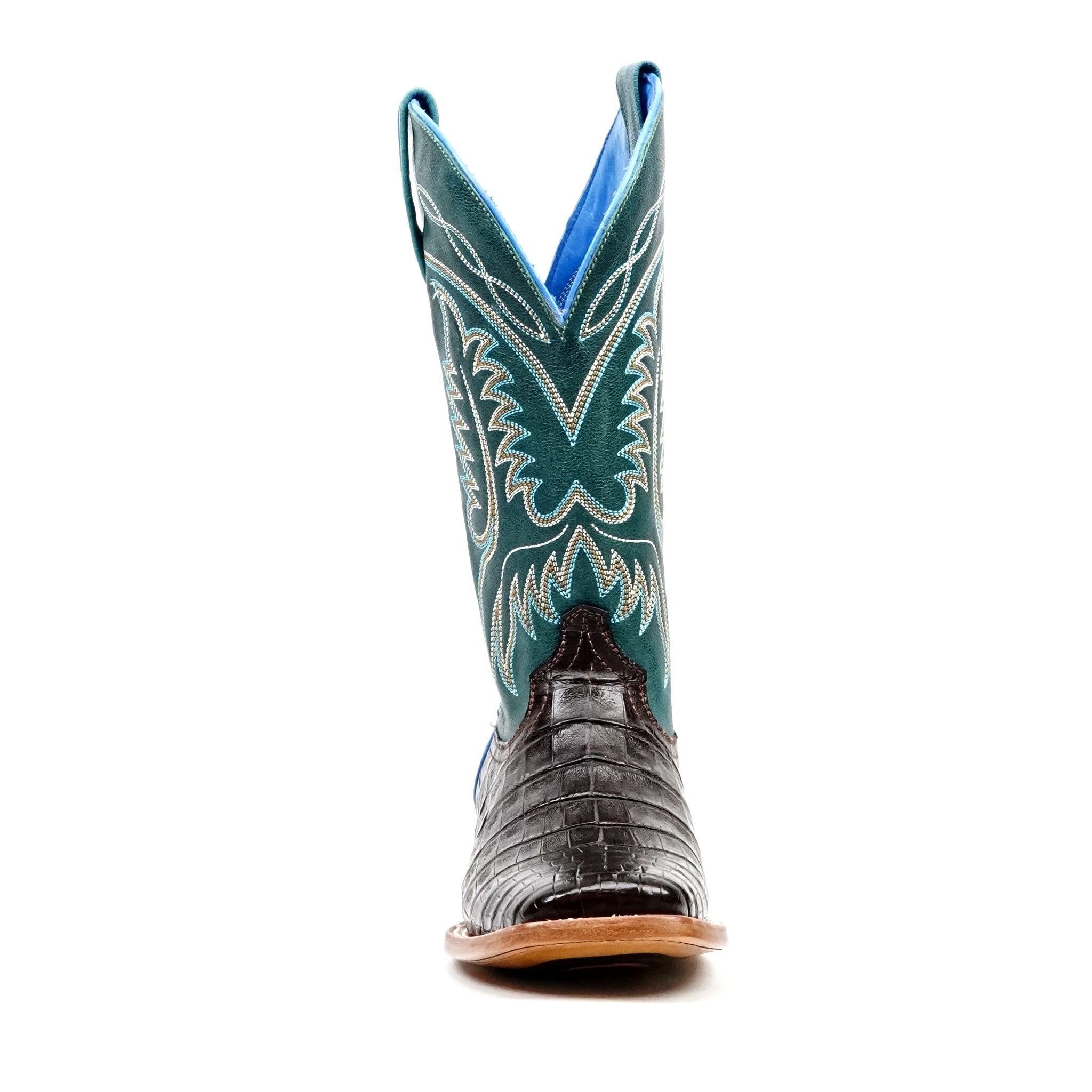 Ranger Caiman Belly Boots - Brown - Square Toe
