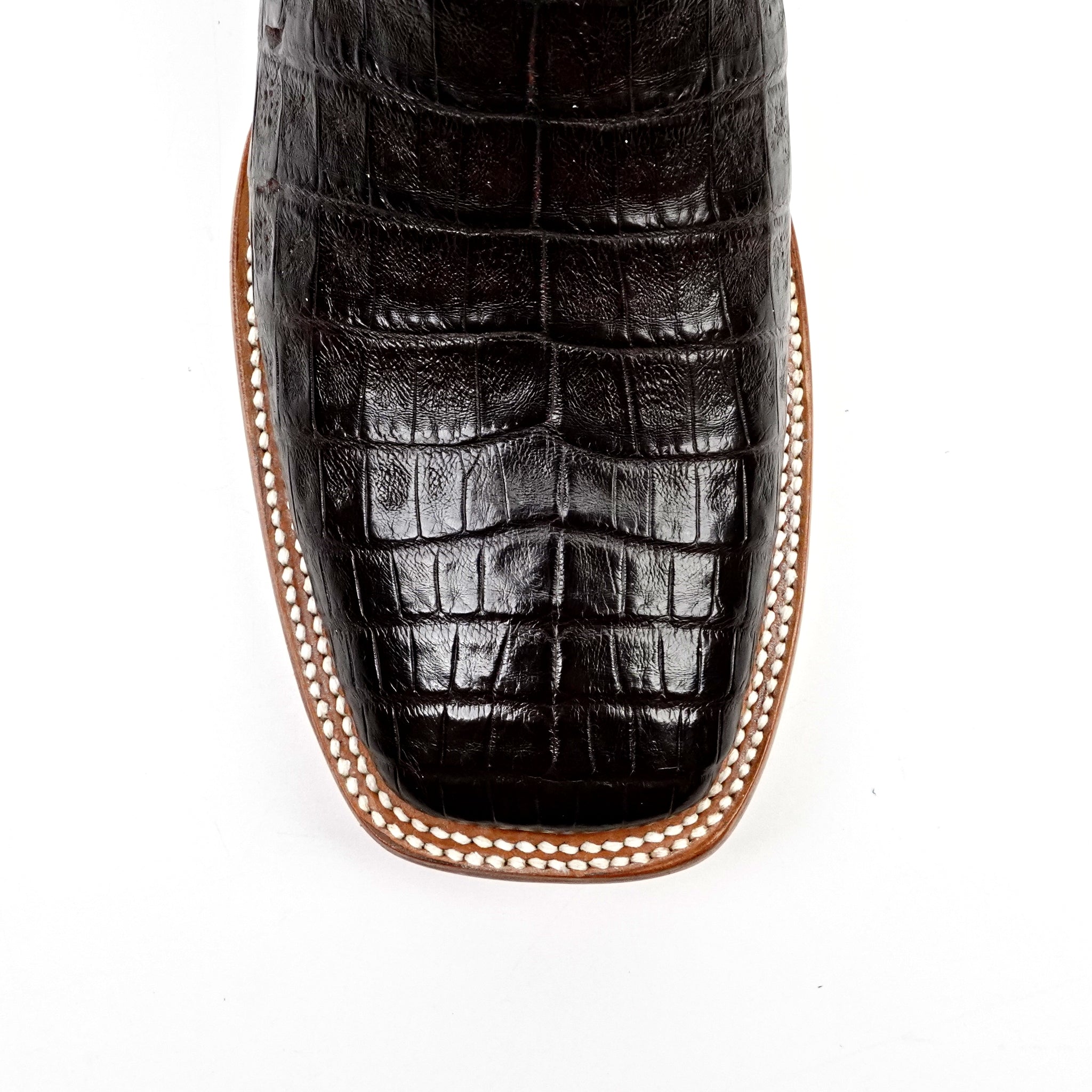 Ranger Caiman Belly Boots - Brown - Square Toe