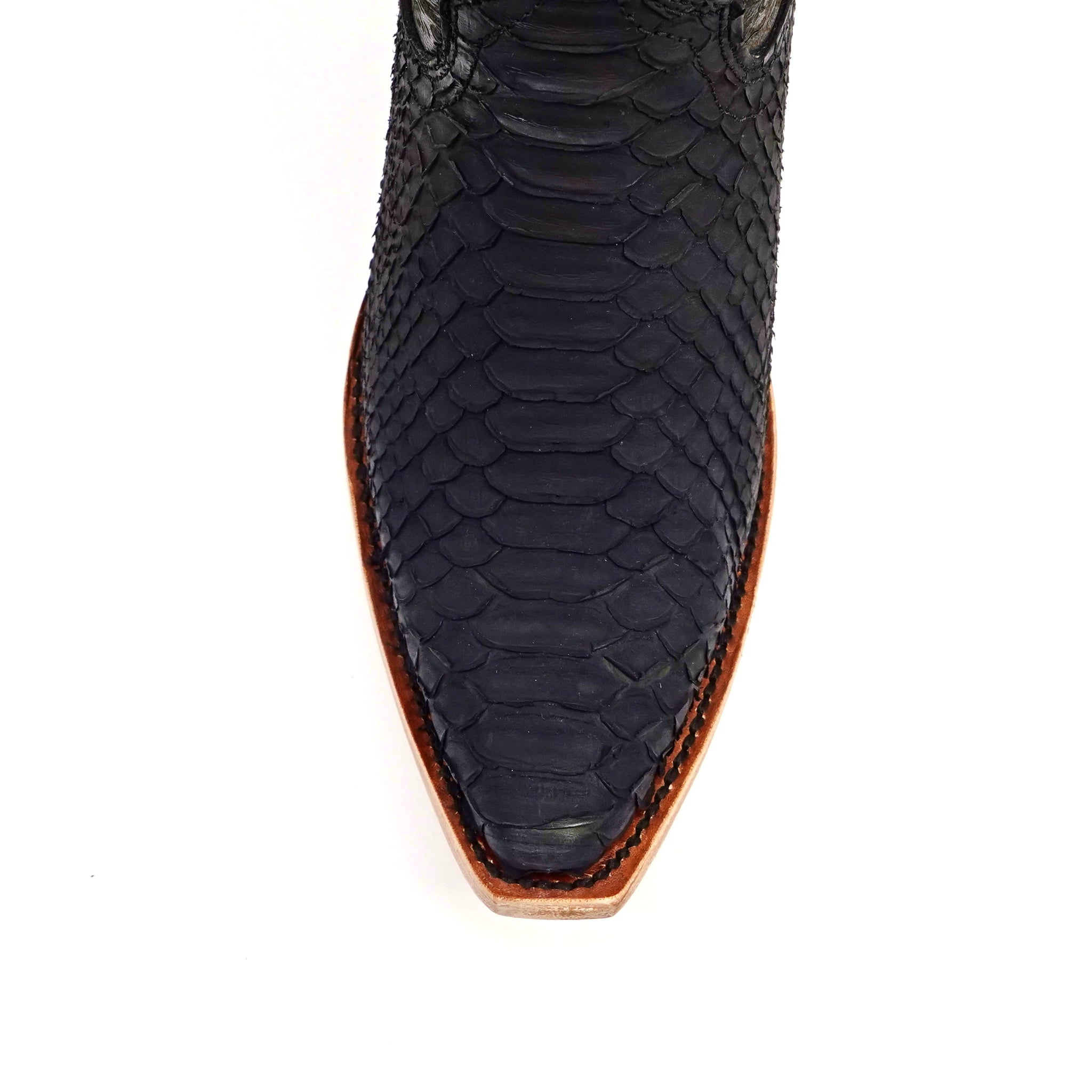 Python Black Cowgirl Boots - Tall Shaft - Snip Toe (E31)