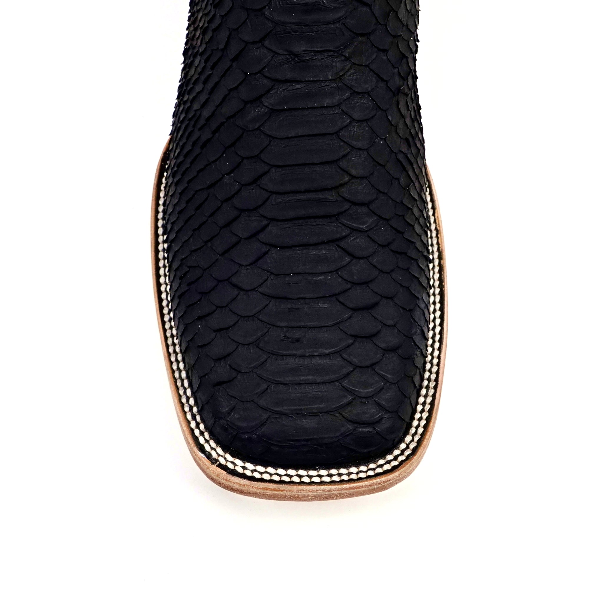 Tanner Python Boots - Matte Black - Square Toe (PN30)
