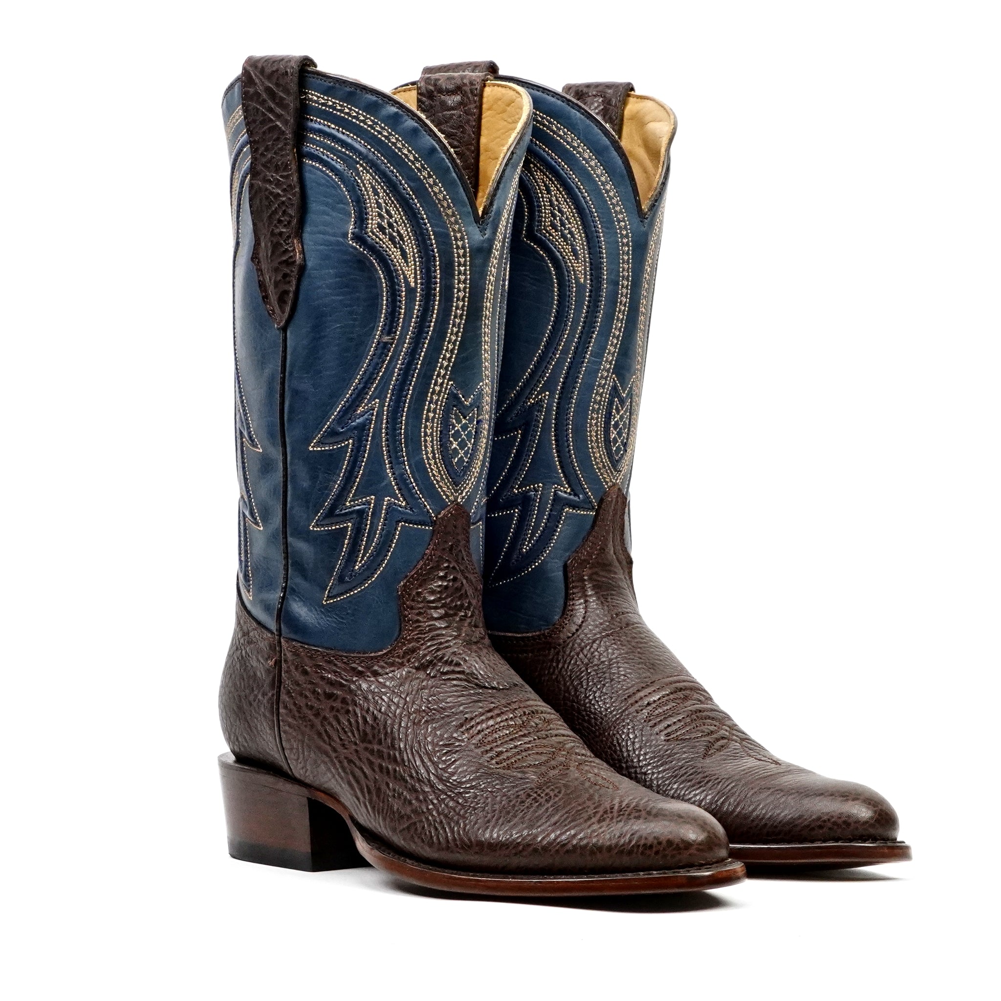 Bull Shoulder Cowboy Boots - Clayton Brown - Roper Toe (TS203)