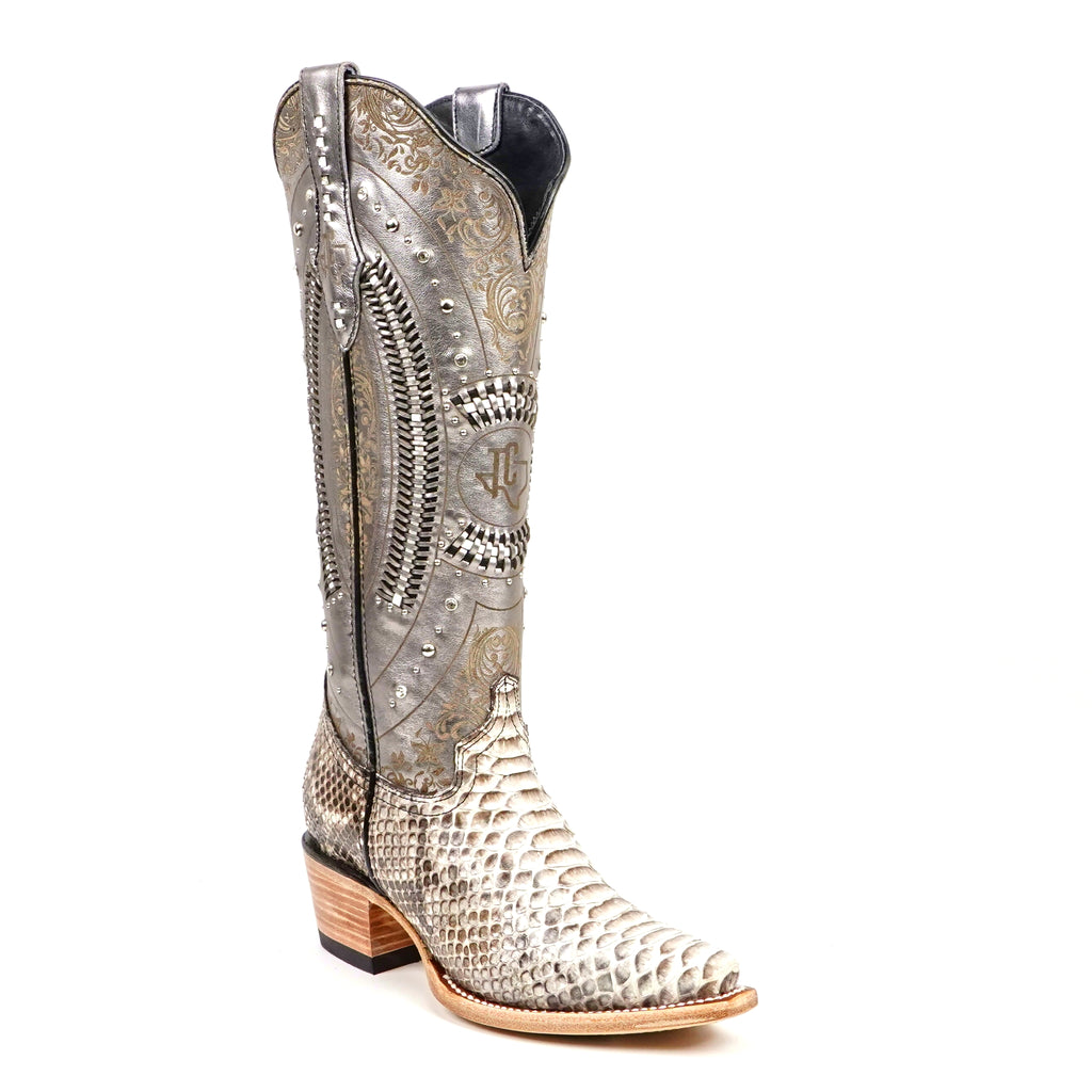 Python Natural Cowgirl Boots - Tall Shaft - Snip Toe (E31)