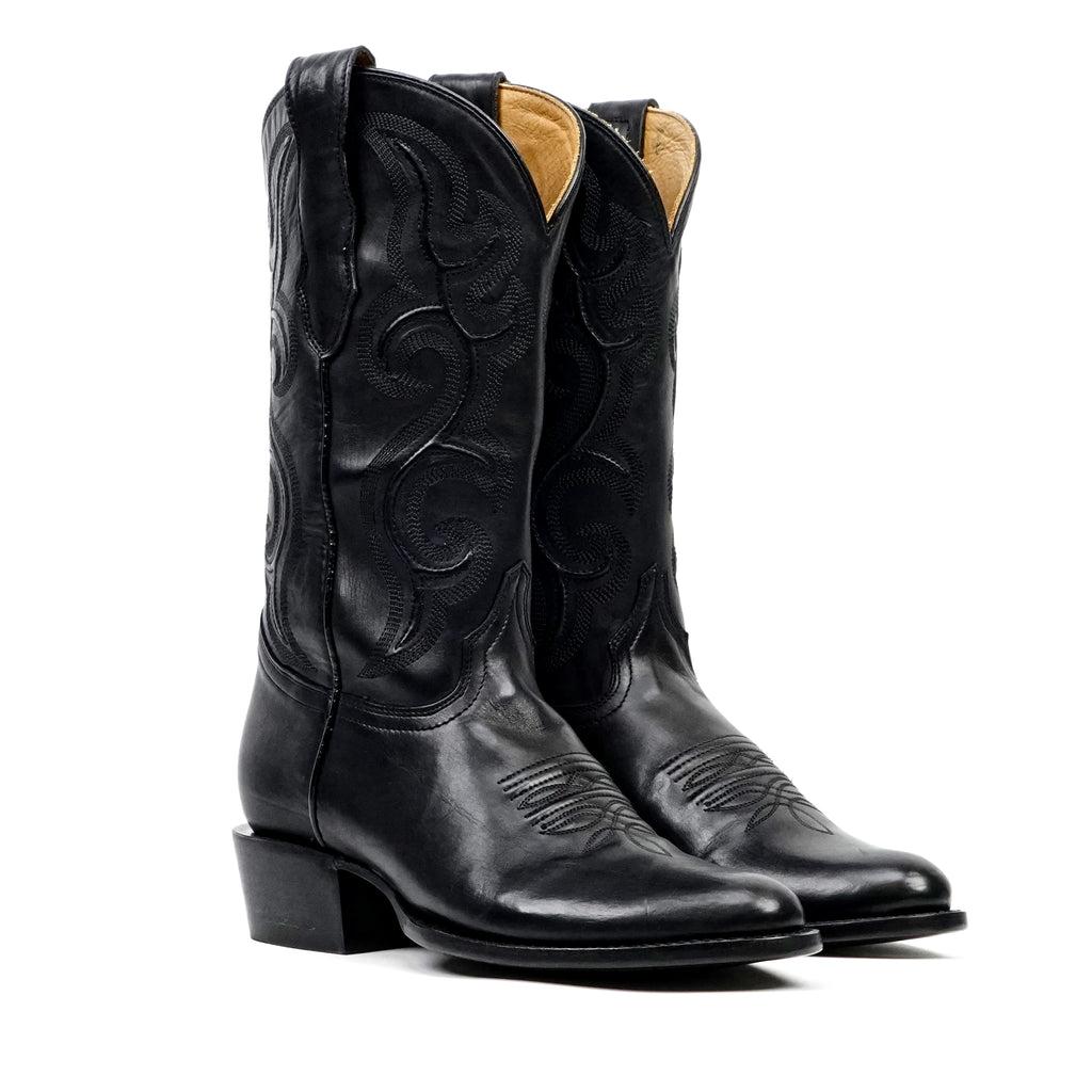 Boney Cowboy Boots - Clayton Black - Roper Toe (TS203)