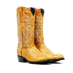 Botas Ostrich Buttercup - Piel Gofrada - Puntera Redonda (E436)