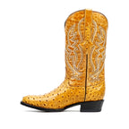 Botas Ostrich Buttercup - Piel Gofrada - Puntera Redonda (E436)