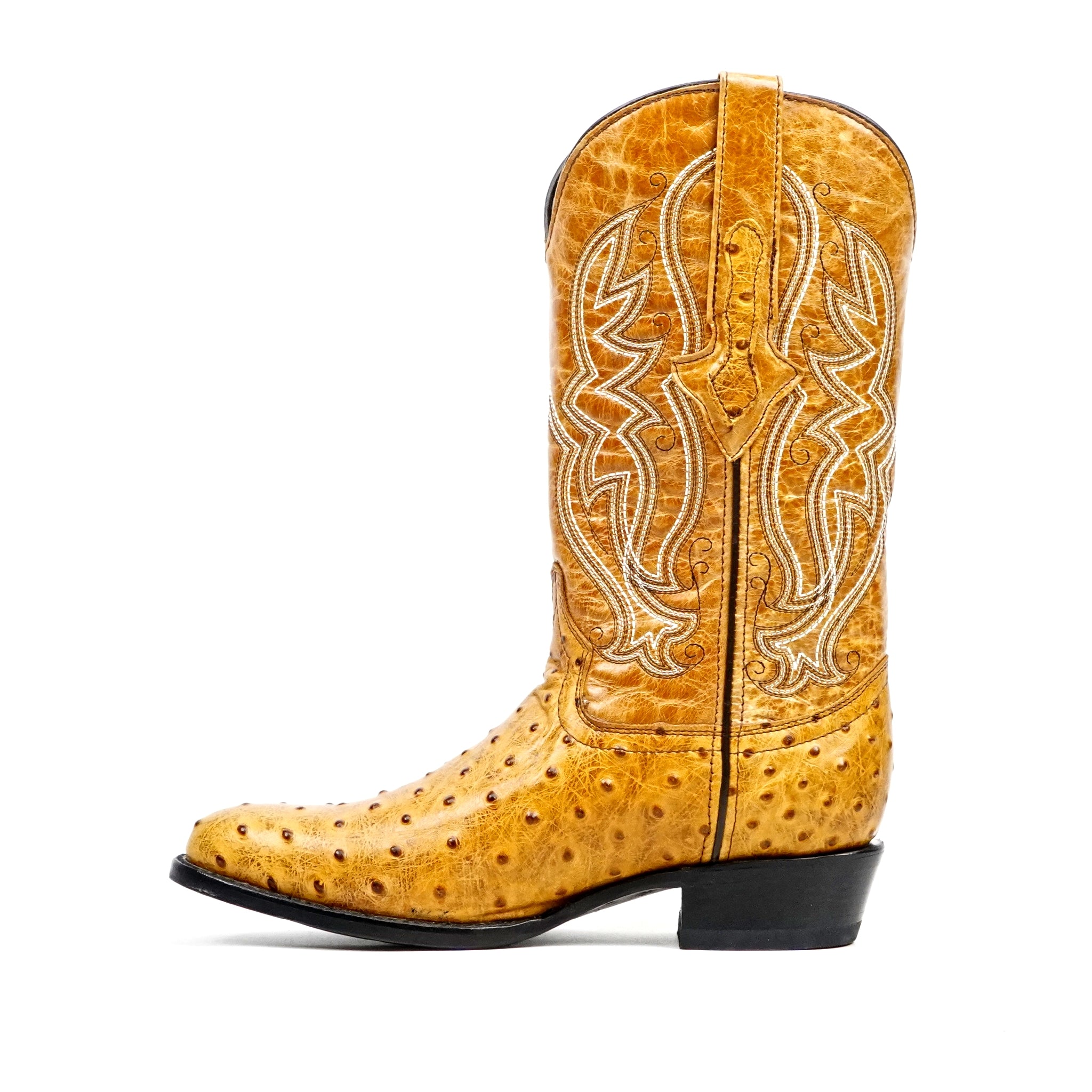 Botas Ostrich Buttercup - Piel Gofrada - Puntera Redonda (E436)