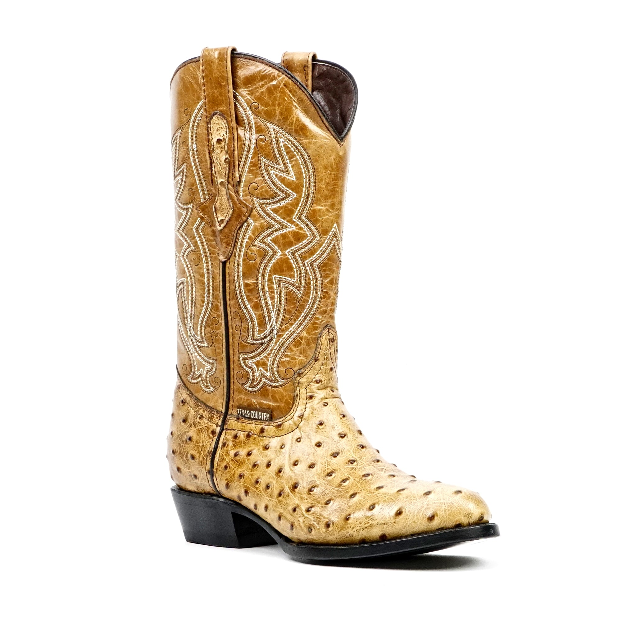 Botas Ostrich Orix - Piel Repujada - Punta Redonda (E436)
