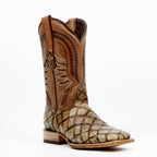 Botas Pirarucu Orix - Piel Repujada - Punta Cuadrada (E687)
